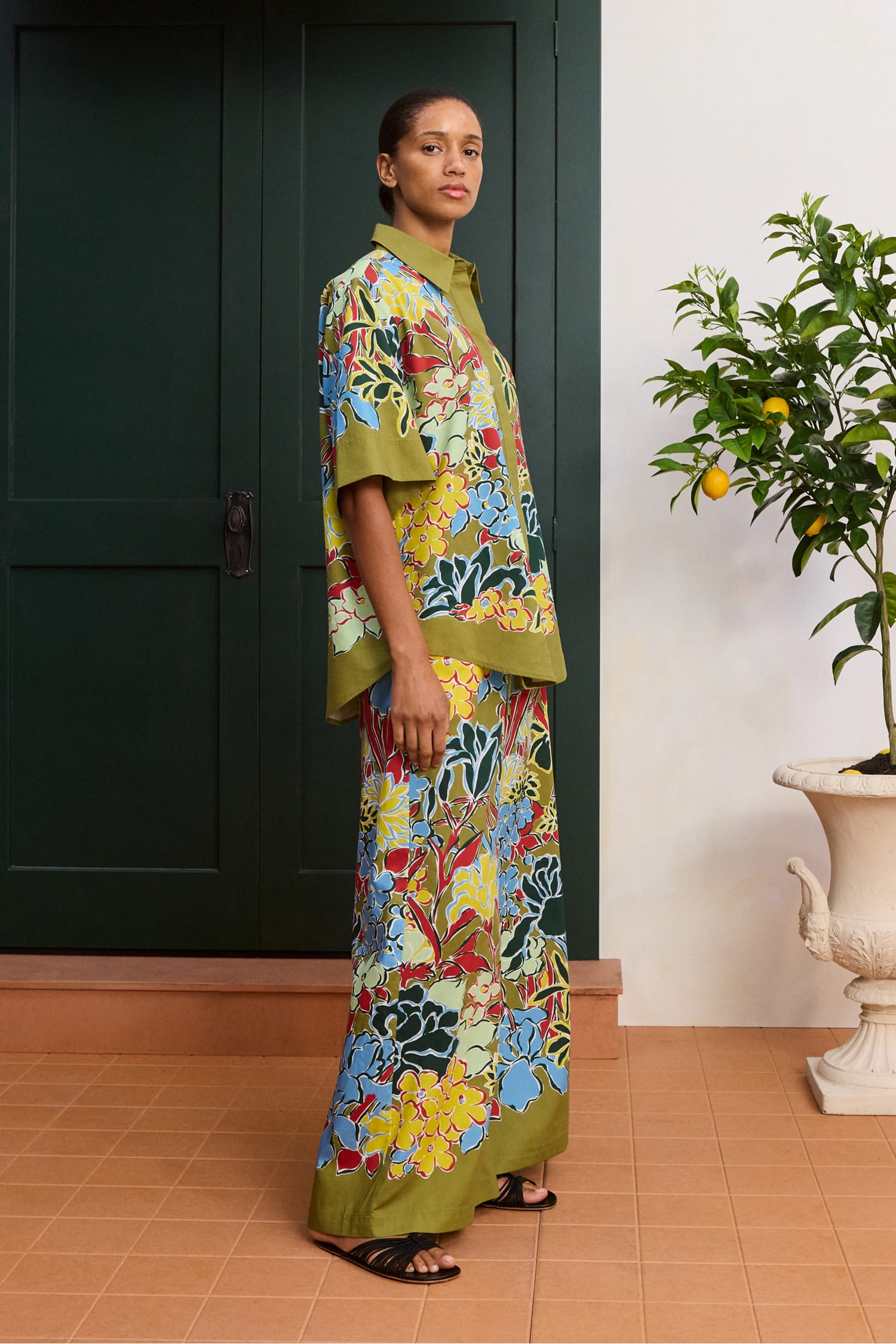 Alemais Solstice Shirt chemise fleurie ample manches courtes