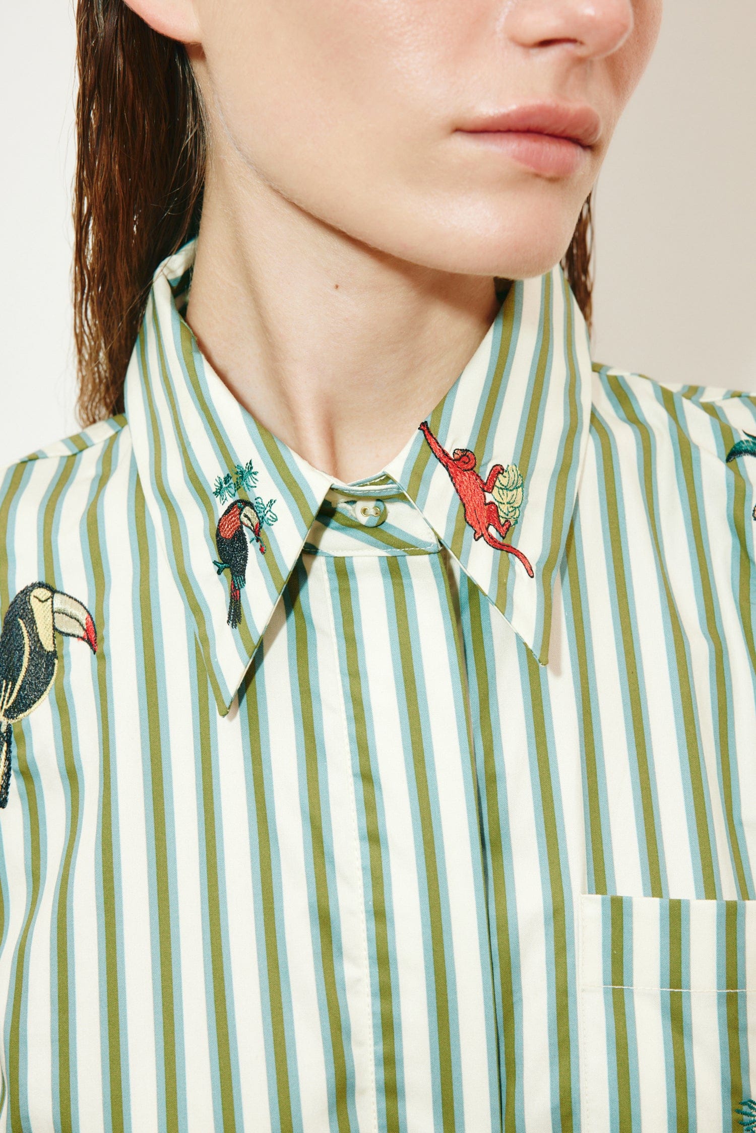 Alemais Bisou Embroidered Shirtdress robe chemise coton bio