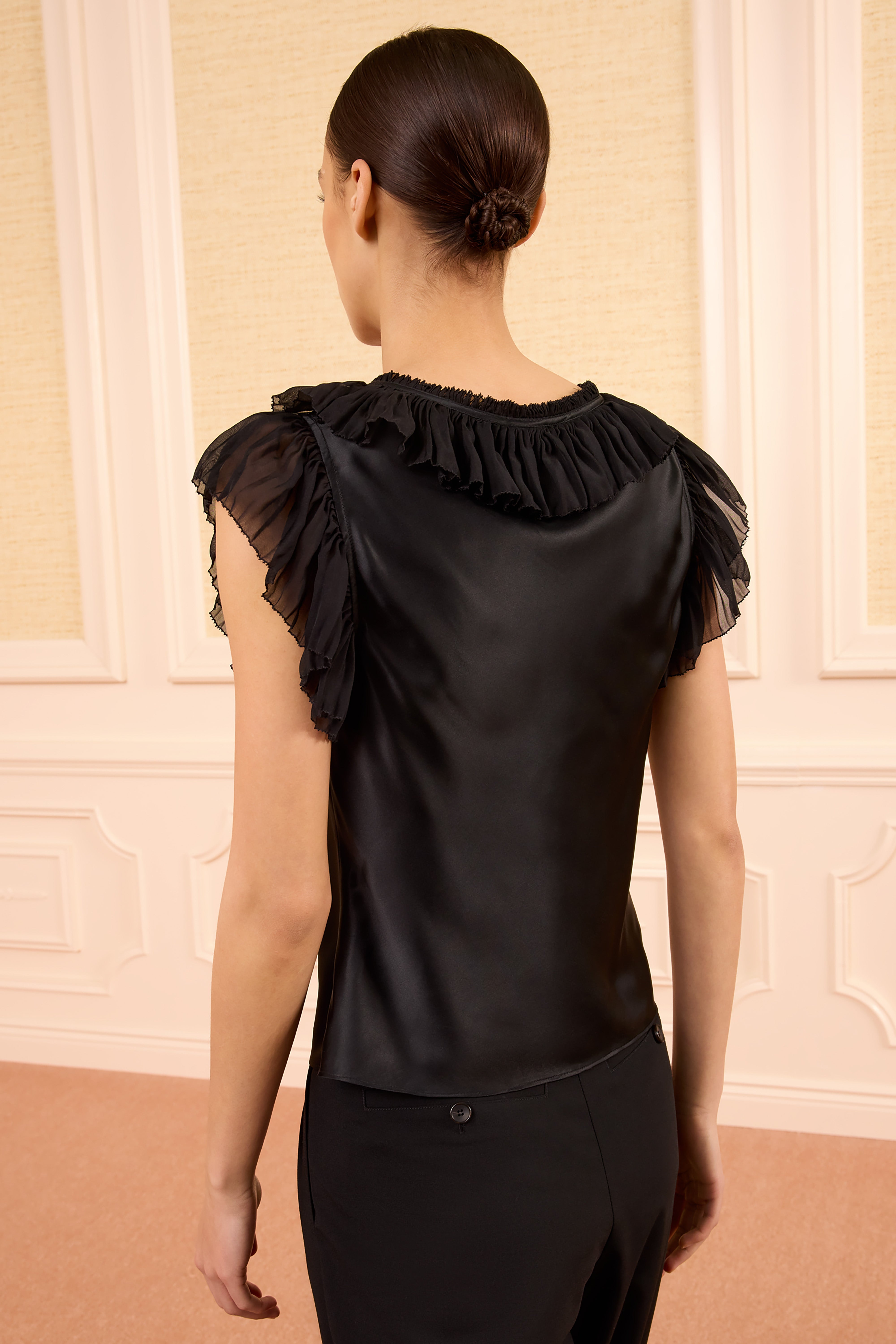 Ulla Johnson Ilyana top soie Noir