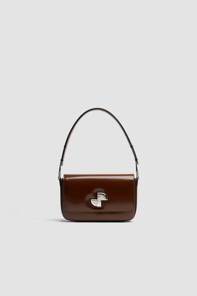 Patou Classic Lock sac cuir smoked ebony TU verni