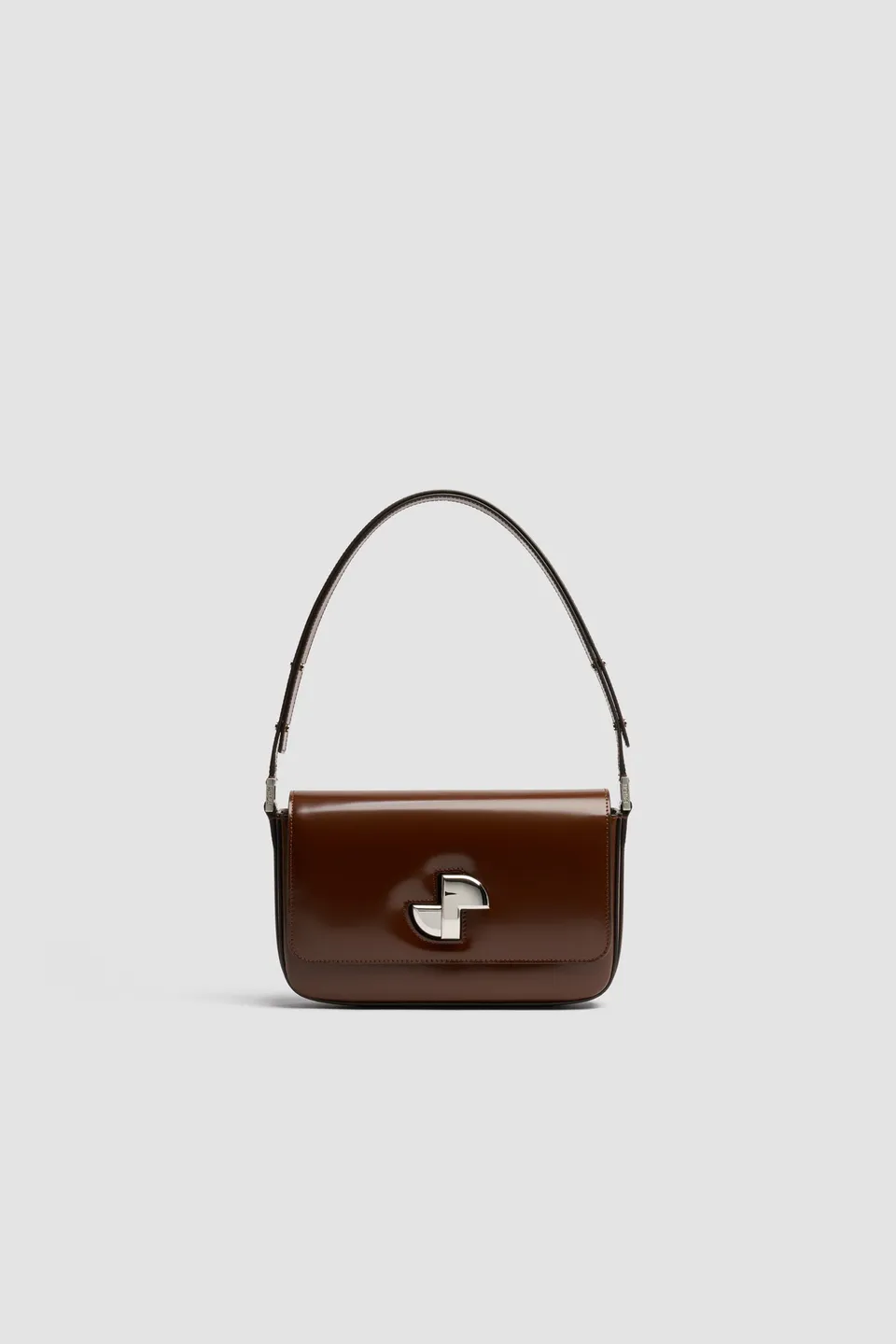 Patou Classic Lock sac cuir smoked ebony TU verni