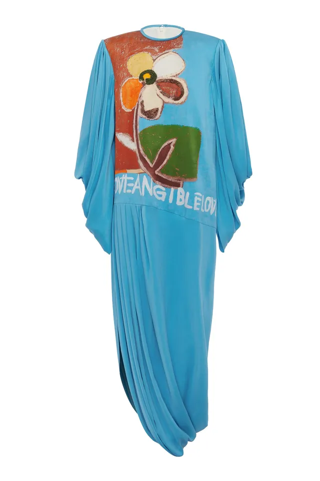 Alemäis Lenny Embellished robe longue soie perlée