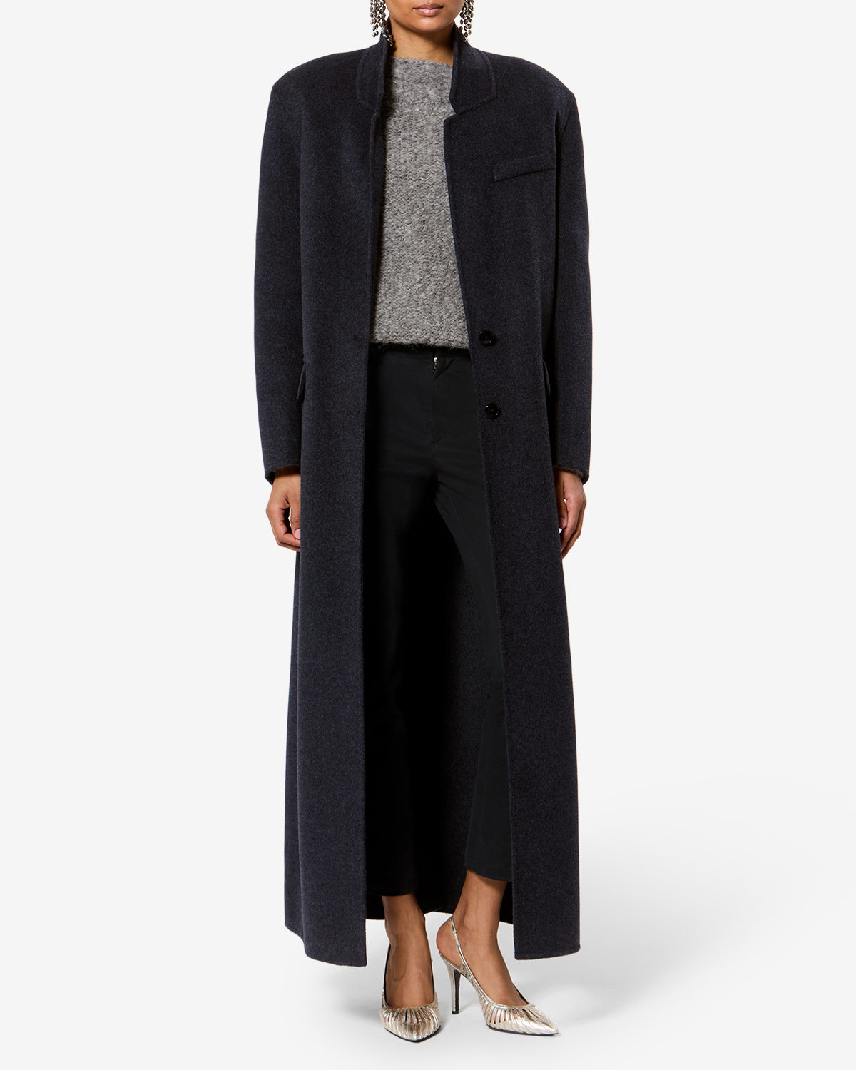 Isabel Marant Clesa manteau laine anthracite