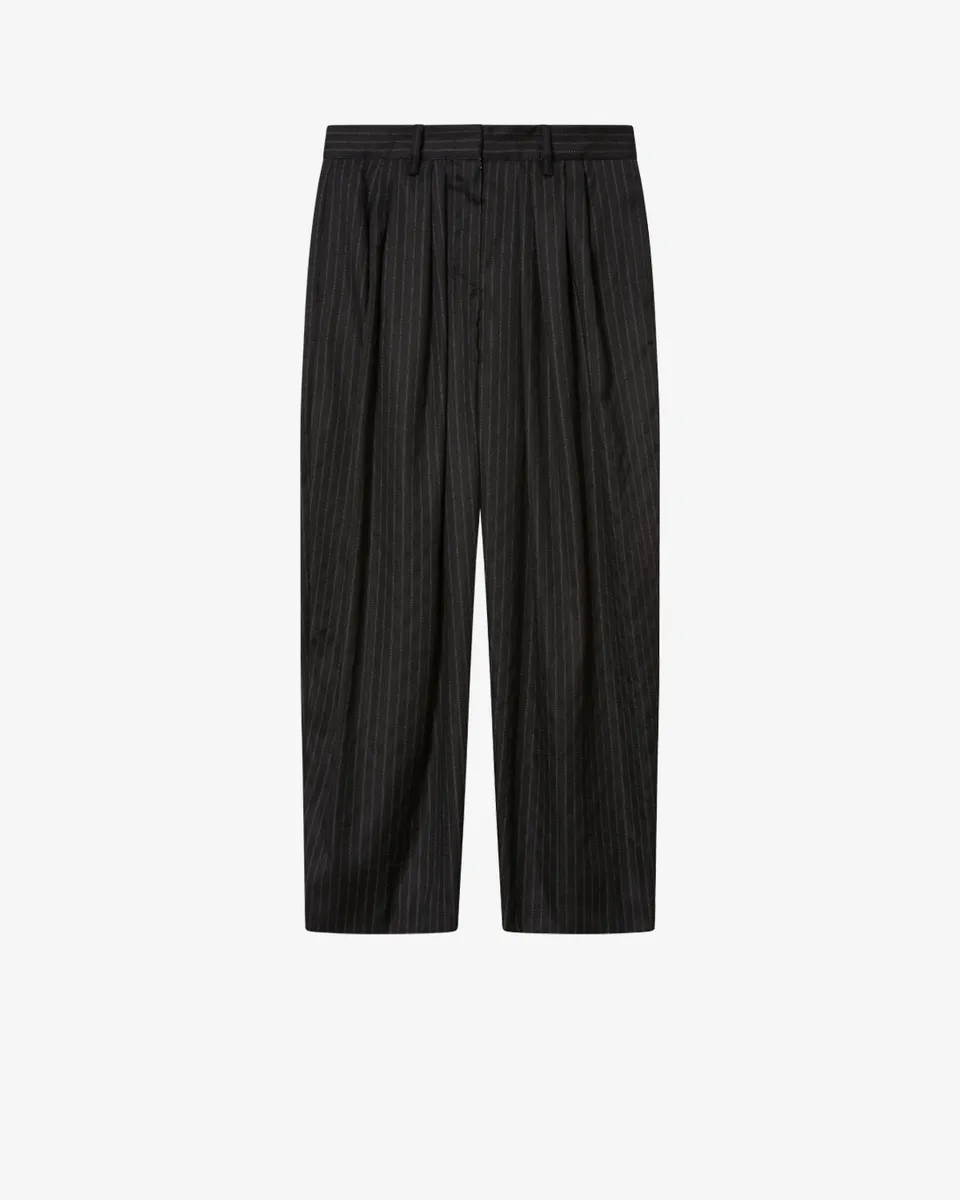 Isabel Marant Janice PA0613FC pantalon noir laine rayures