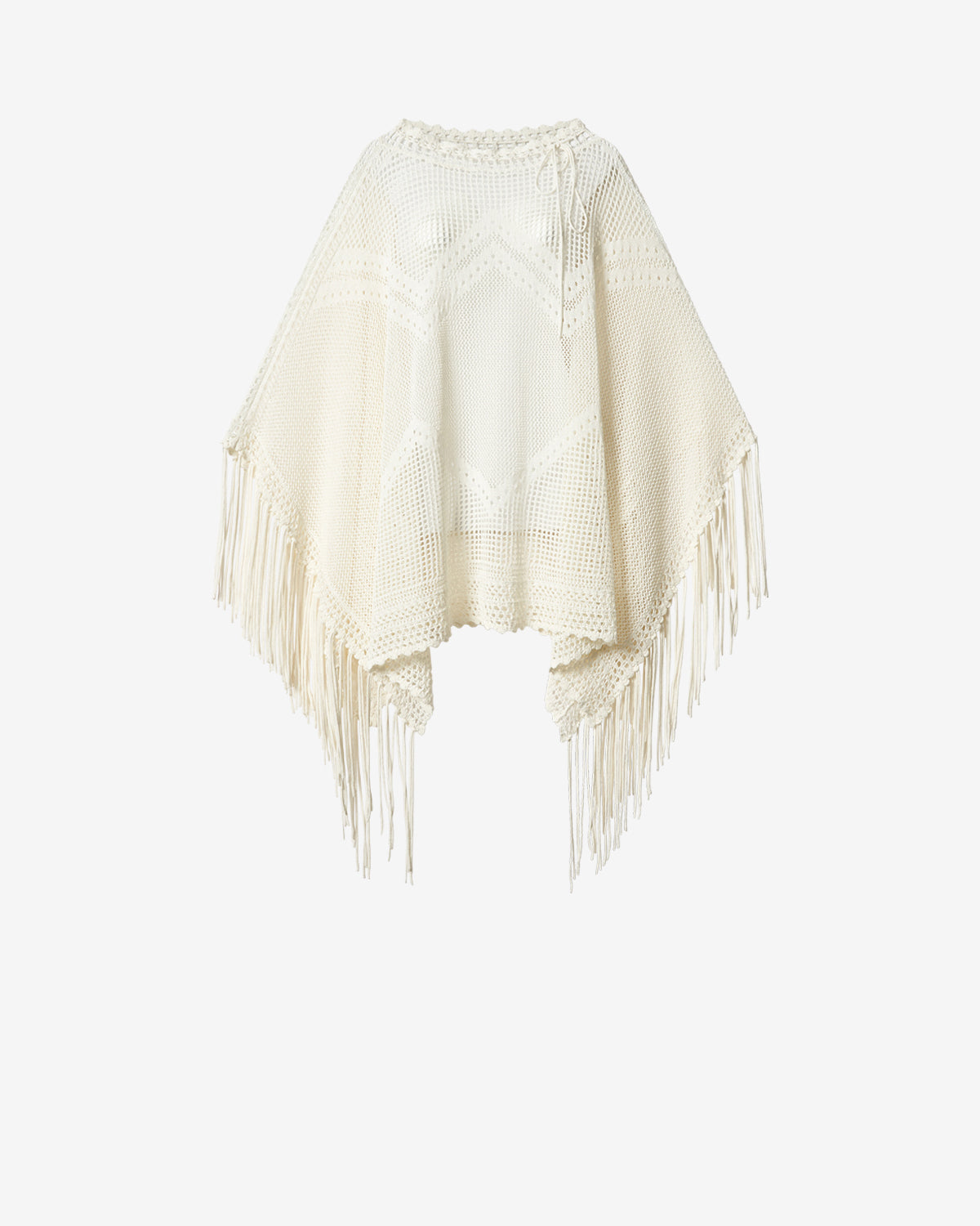 Isabel Marant Metilia cape écru crochet midi