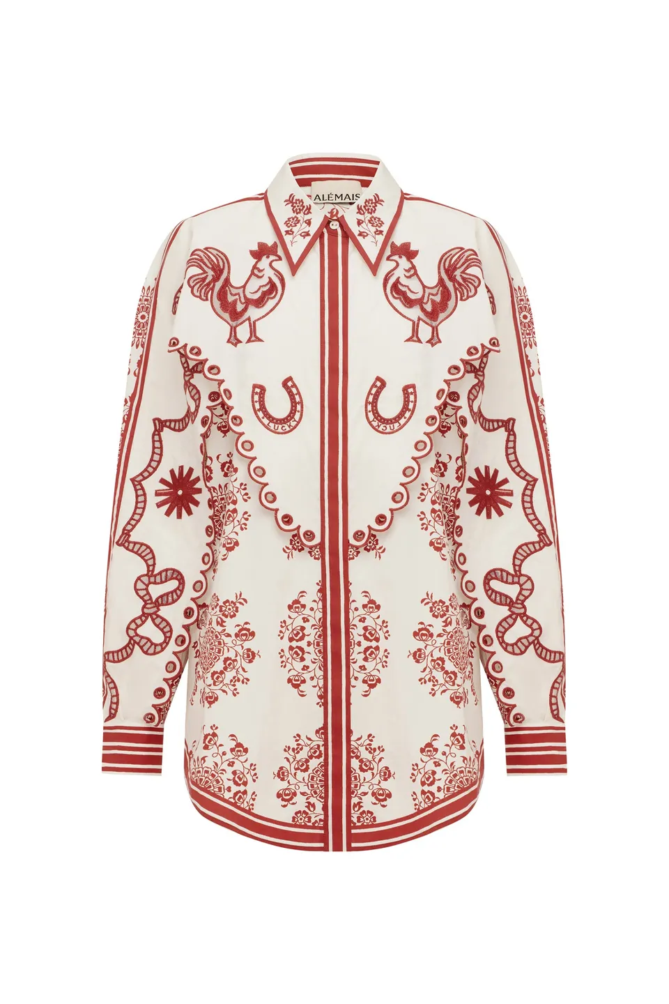 Alemais Giddy chemise brodée coton manches longues