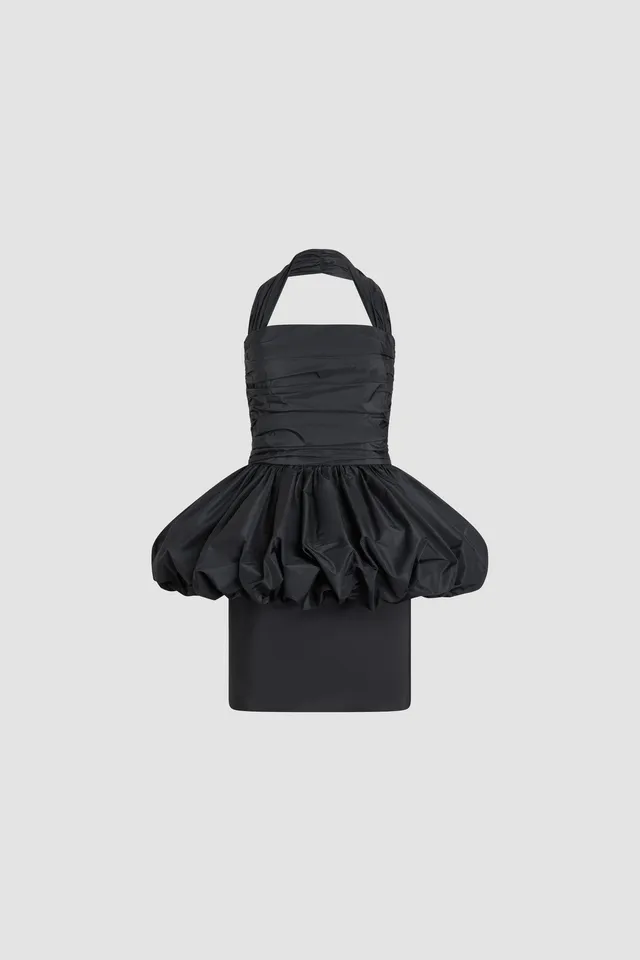 Patou DR2360011999B robe mini dos nu faille recyclée noire
