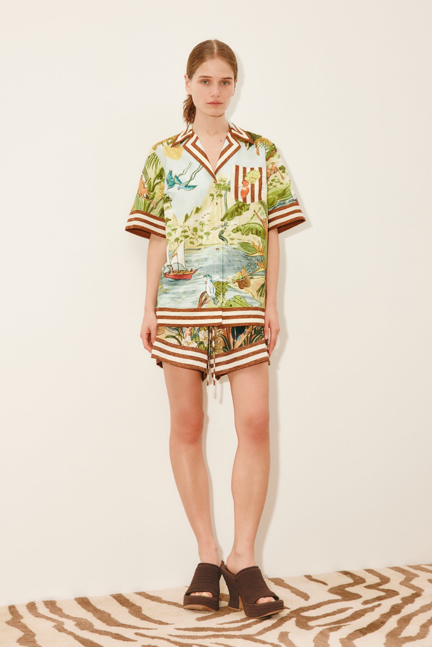 Alemaïs Toucan Tango short large lin taille élastique