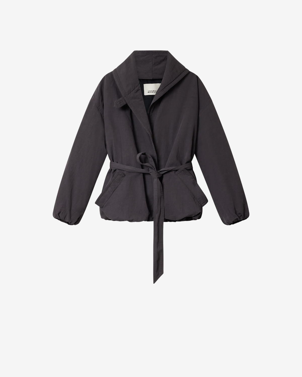 Isabel Marant Volinda manteau bleu nuit ceinturé