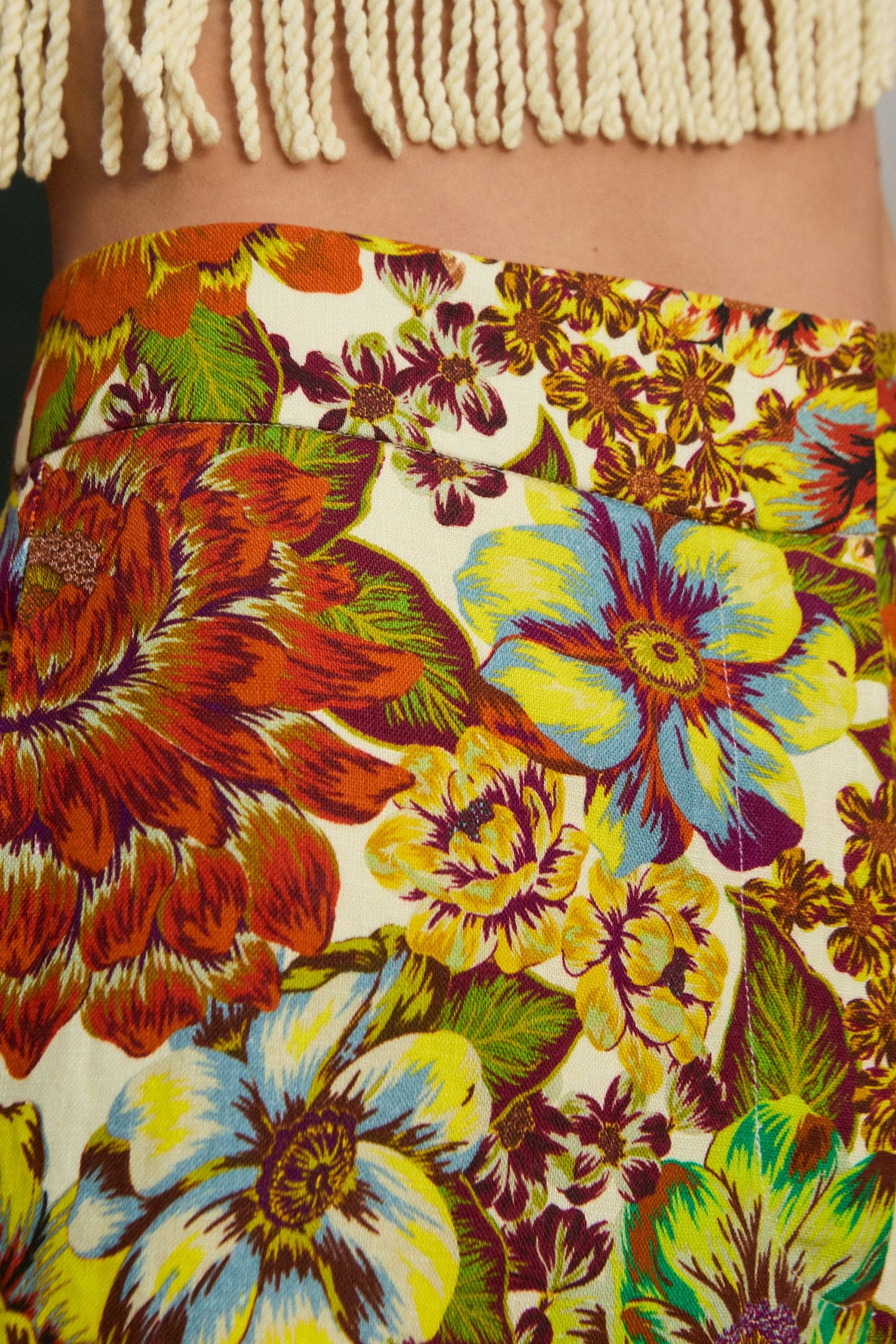 Alemäis Lana Flare Pant pantalon flare lin floral