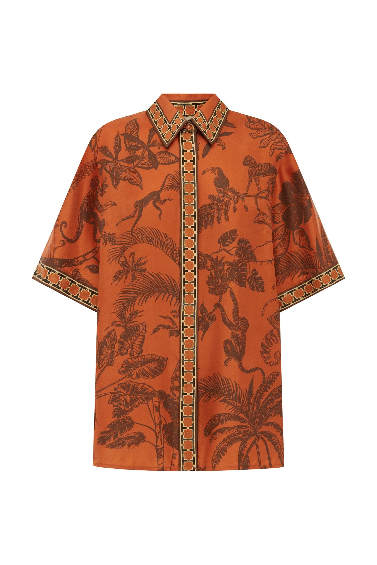 Alemaïs Monkey Dance chemise en soie jungle
