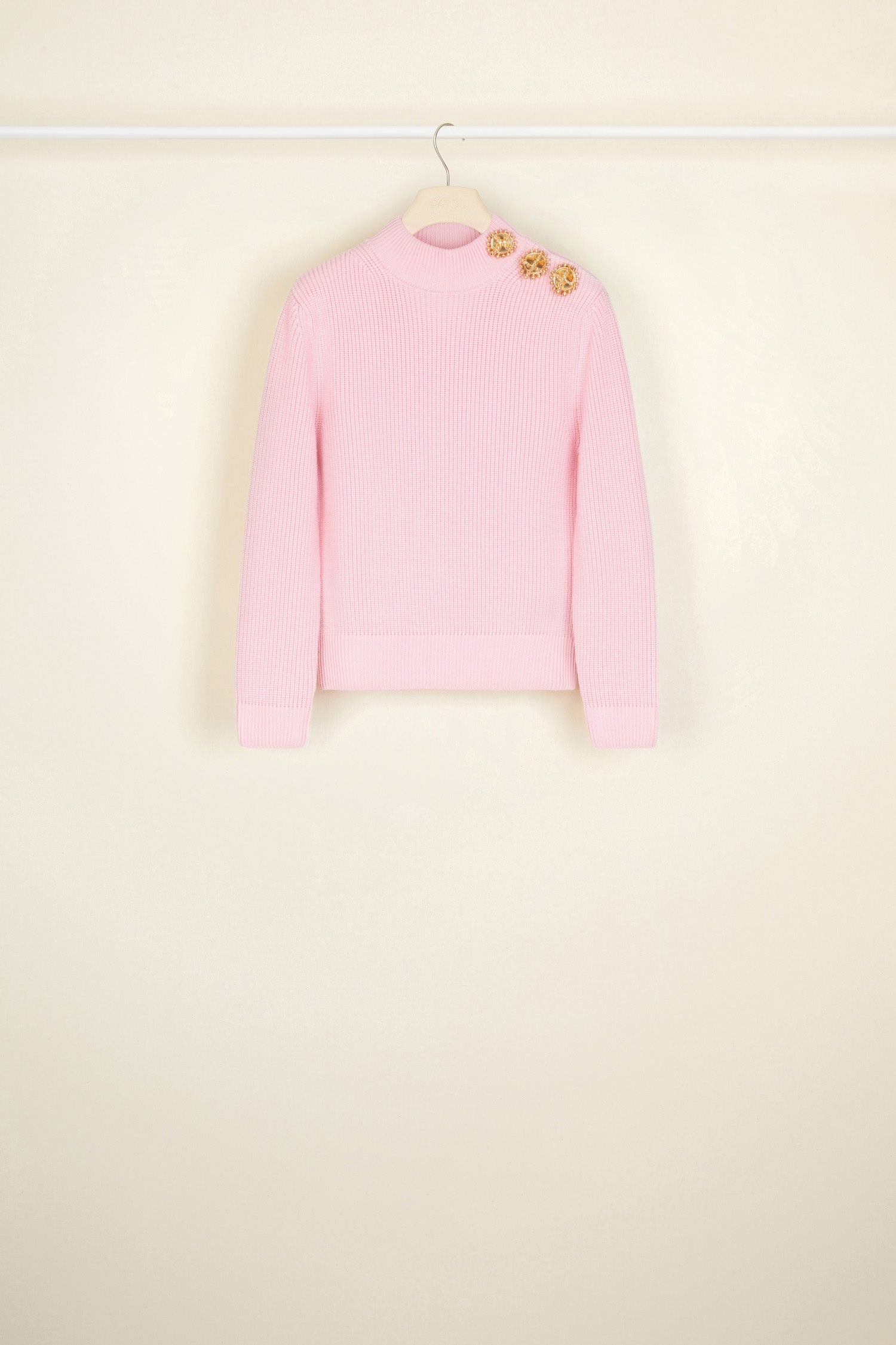 Patou KN048 pull marinière rose broche manche 3/4 XS