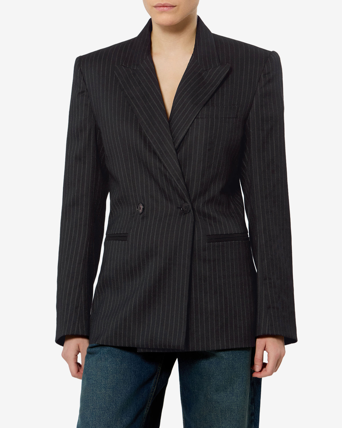 Isabel Marant Ranya veste noir laine double boutonnage