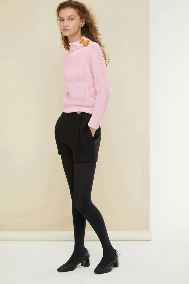 Patou H21TR010 short laine noir taille haute
