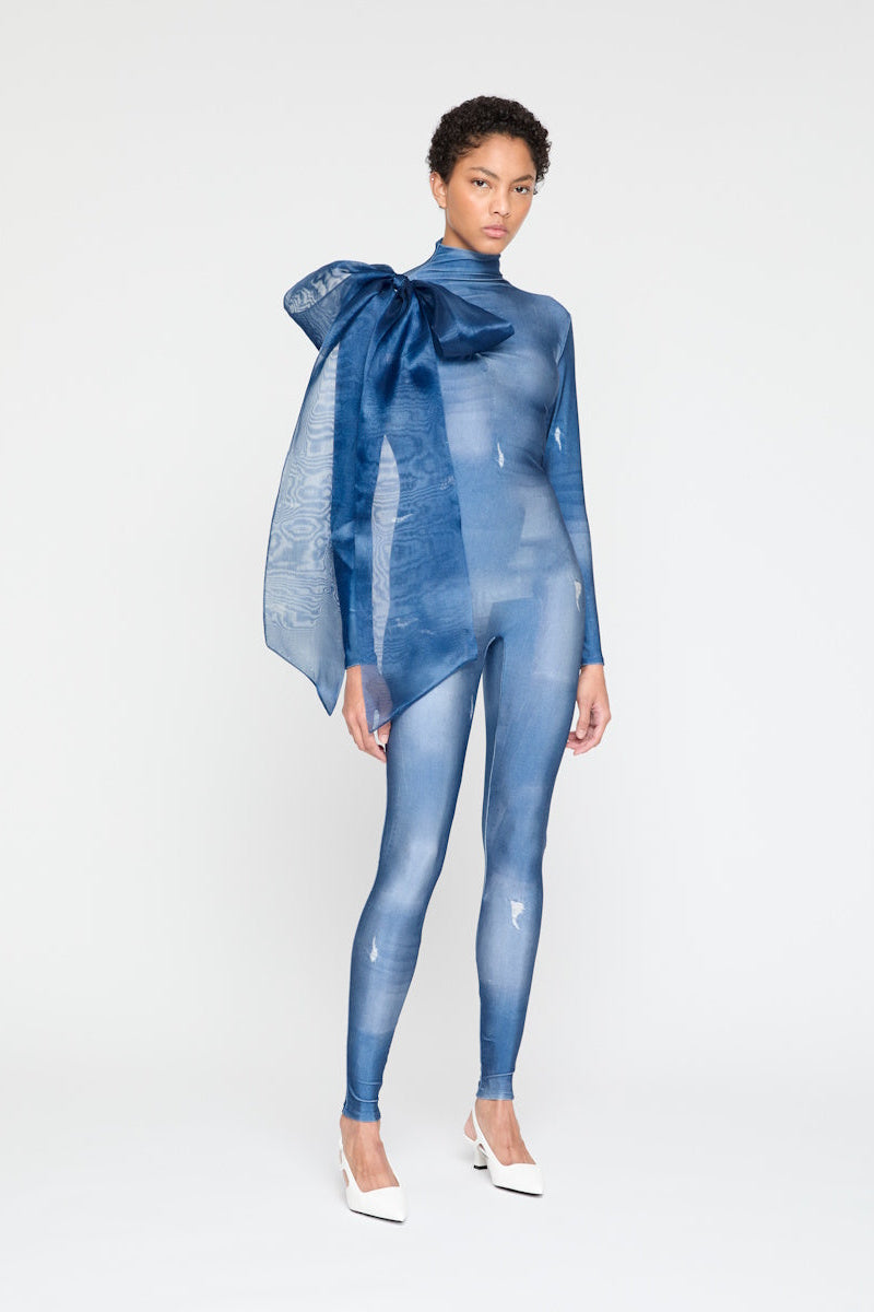 ATU Body Couture Catsuits combinaison denim nœud S