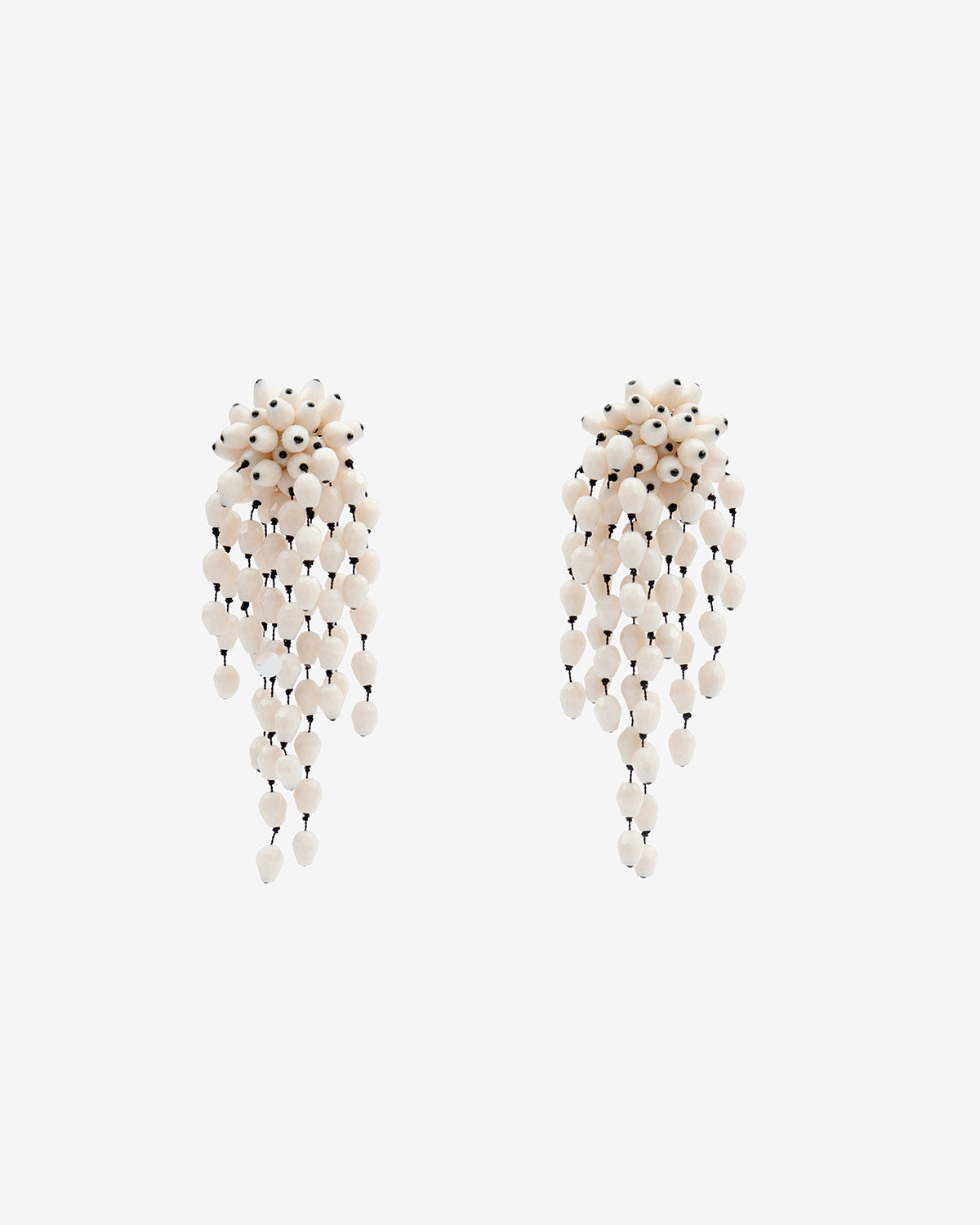 Isabel Marant Hanabi Boucles d'Oreilles Écru-Argenté Perles