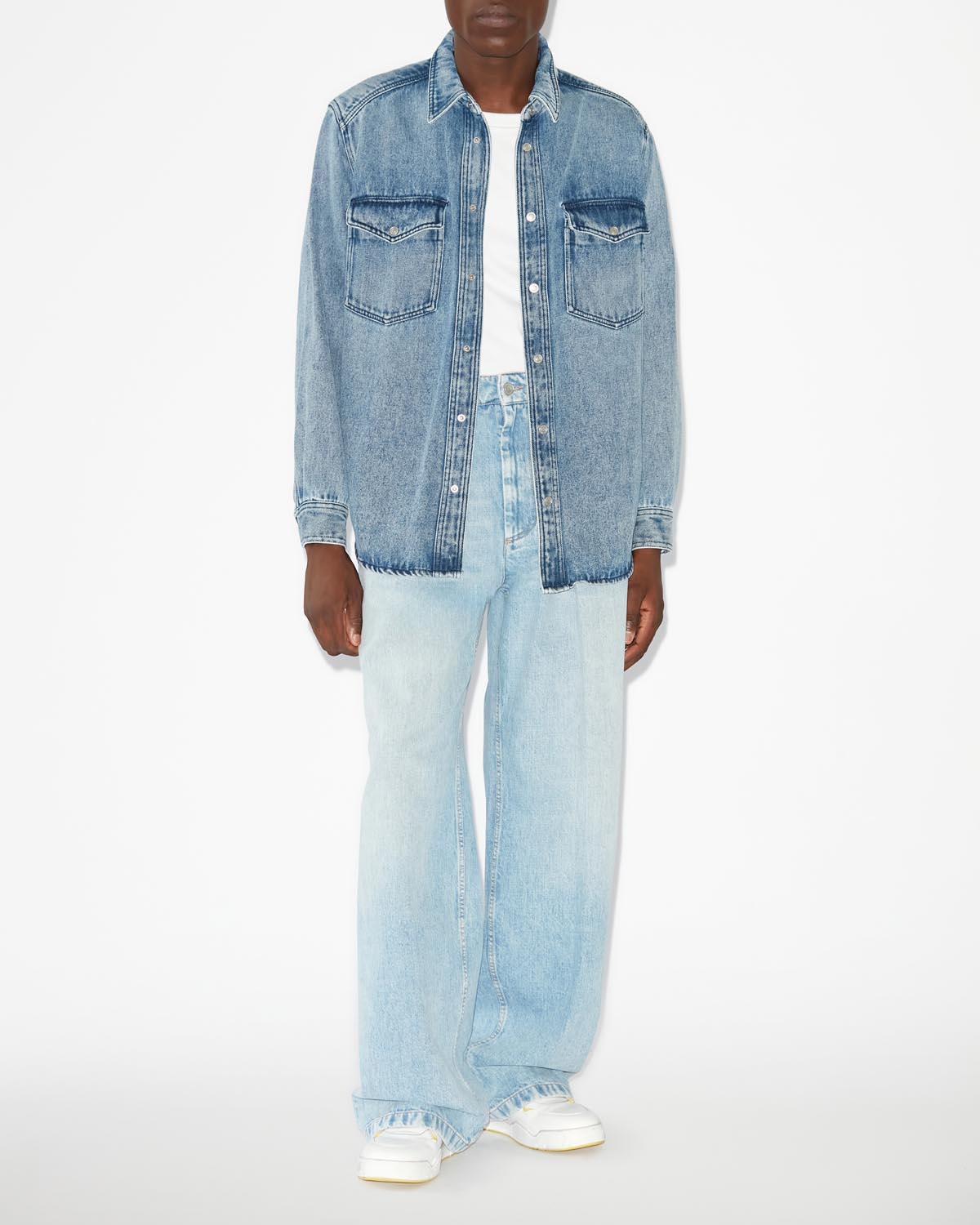 Isabel Marant Taily chemise bleu clair denim fluide