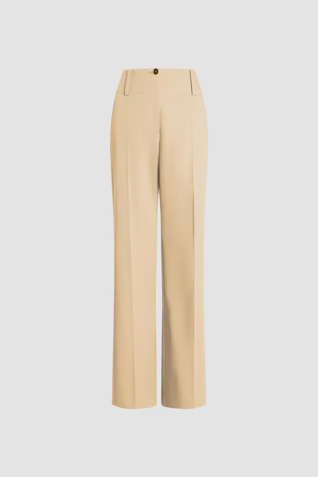 Patou P26TR0450074093S pantalon droit coton sable