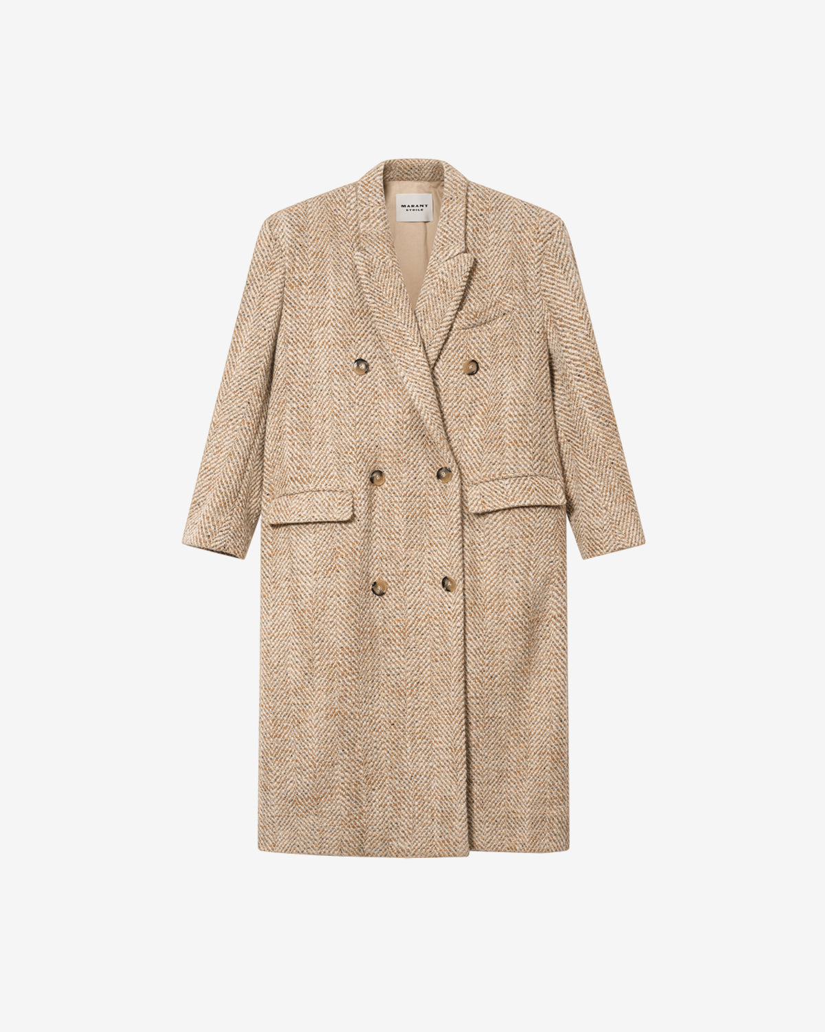 Isabel Marant Pilda Manteau long beige chevrons