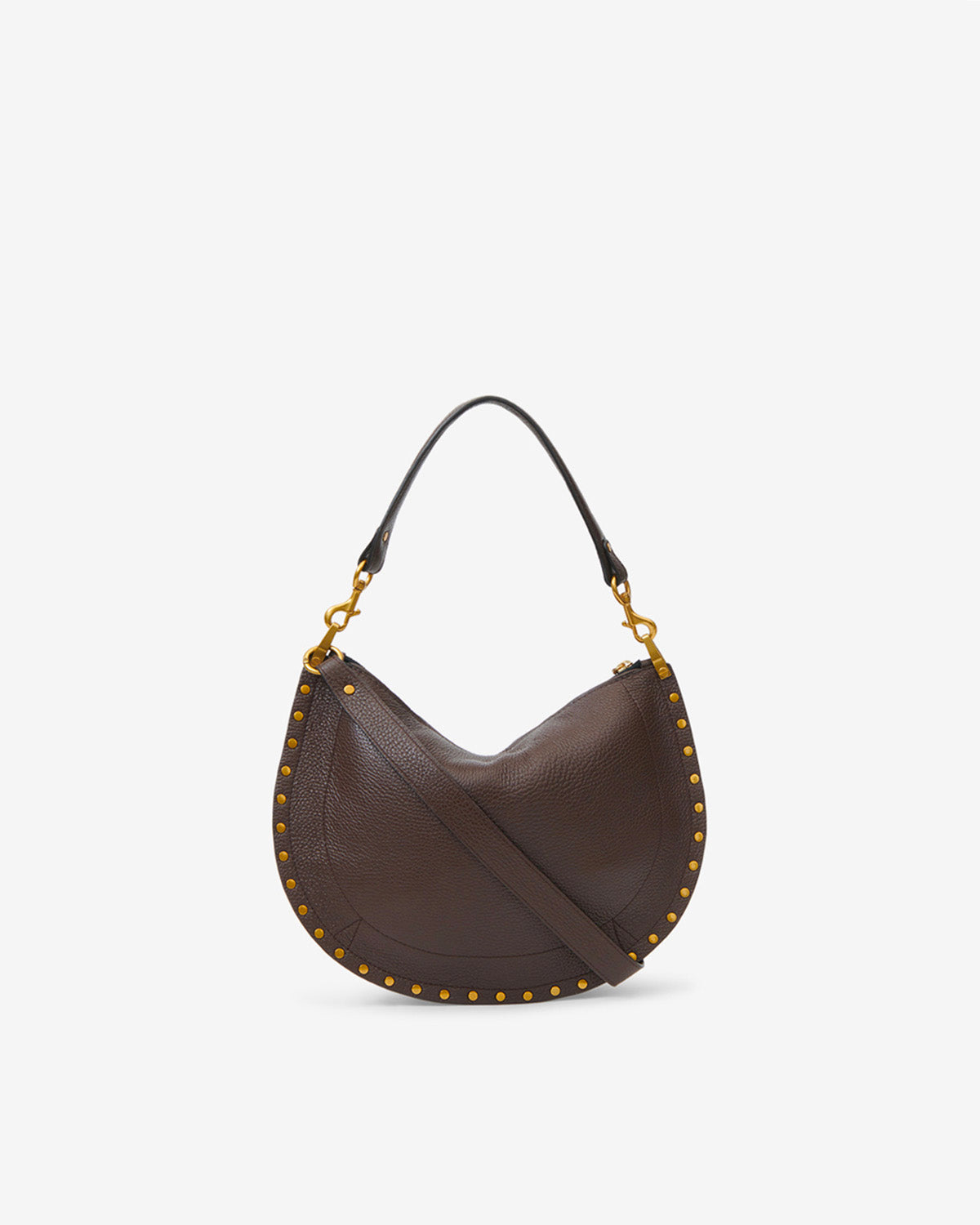 Isabel Marant Oskan Soft Zip sac cuir grainé café
