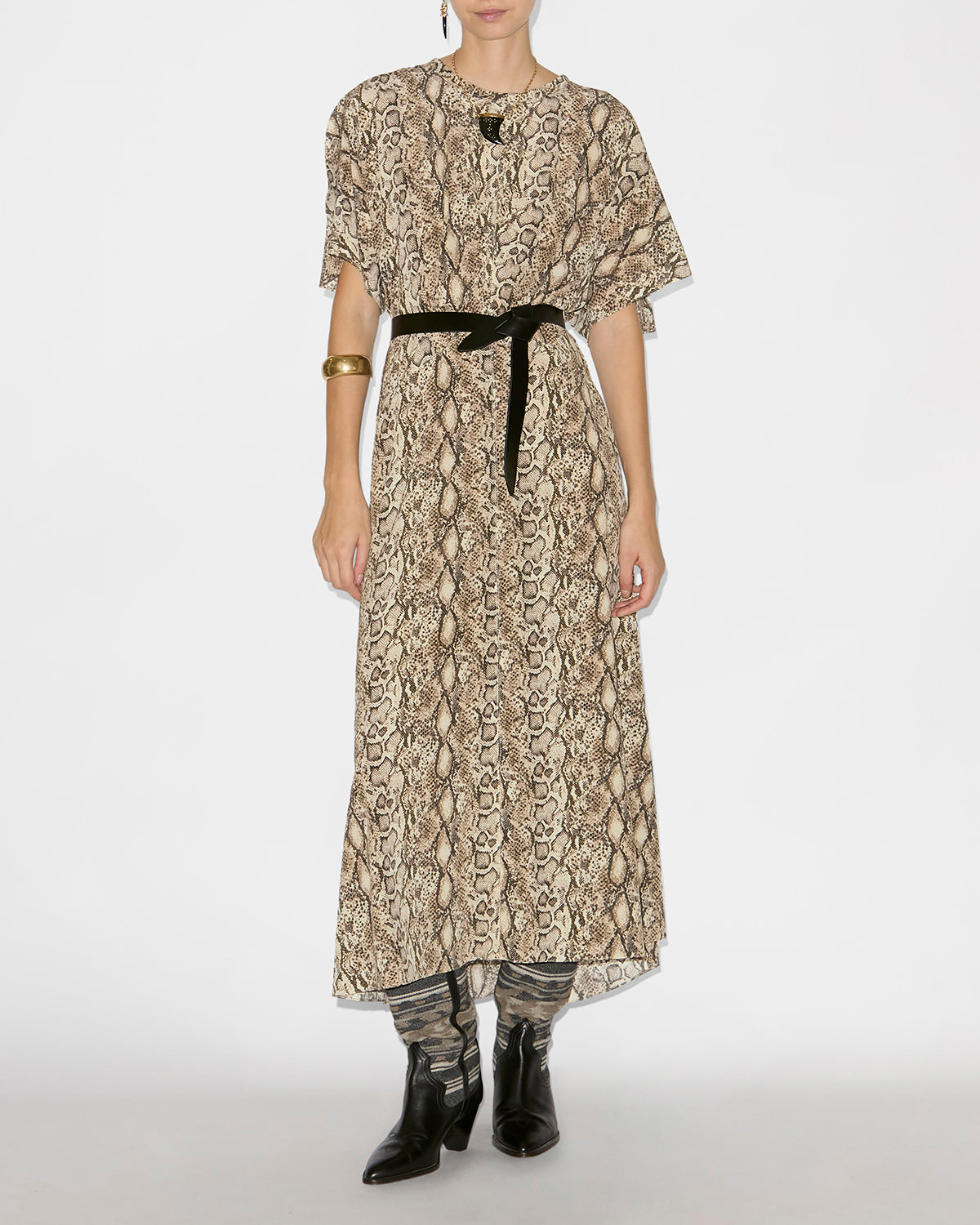Isabel Marant Lecce ceinture cuir noir à nouer