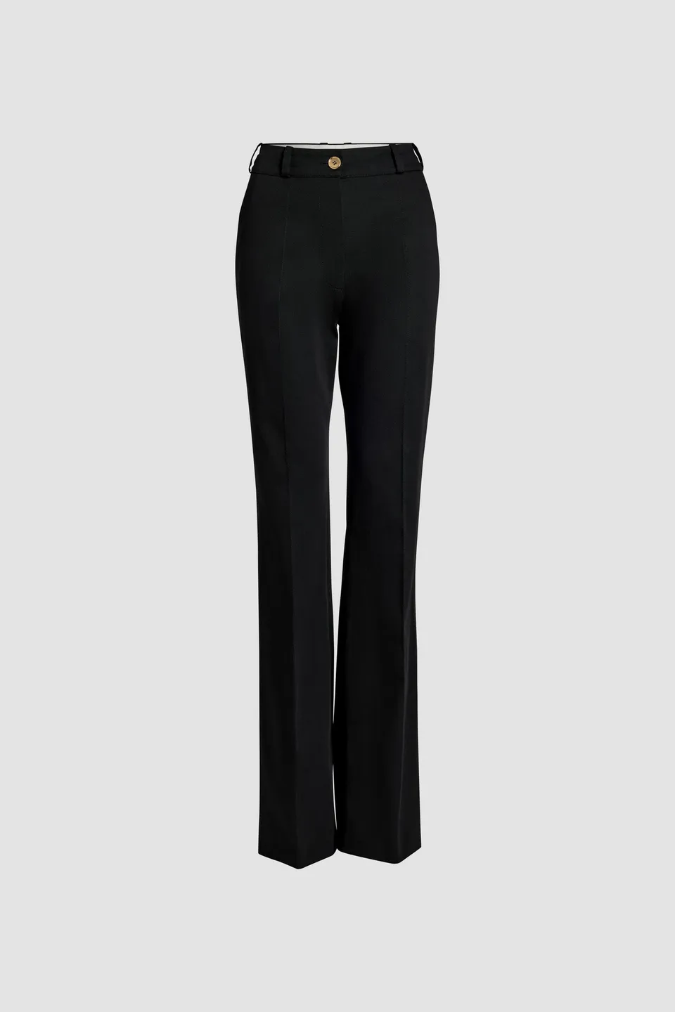 Patou TR042 pantalon évasé noir gabardine coton bio