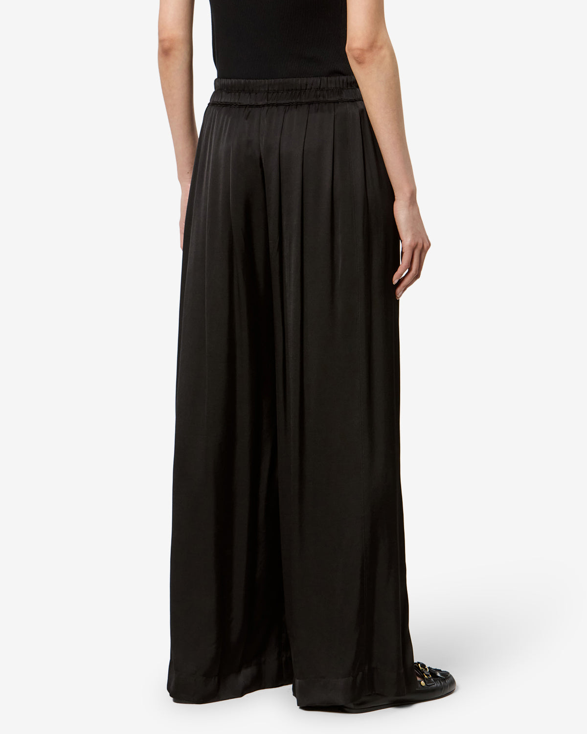 Isabel Marant Nolia PA0716FA pantalon satin noir