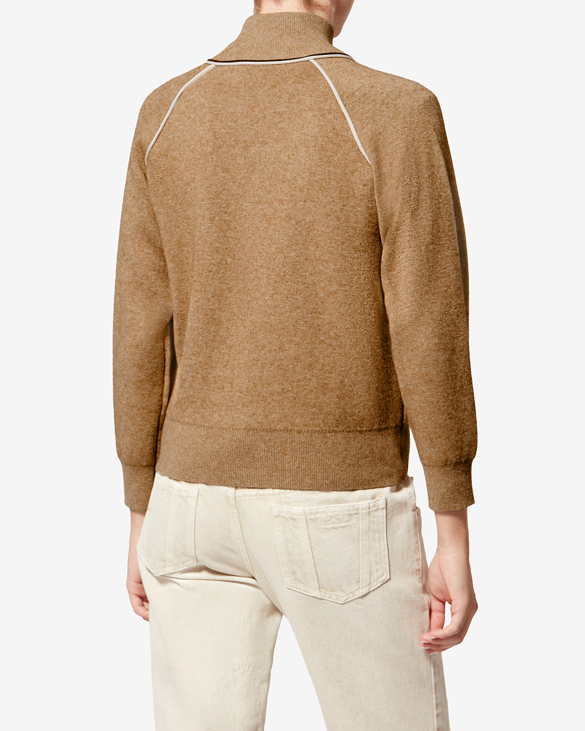 Isabel Marant Lanya cardigan maille camel-gris zippé