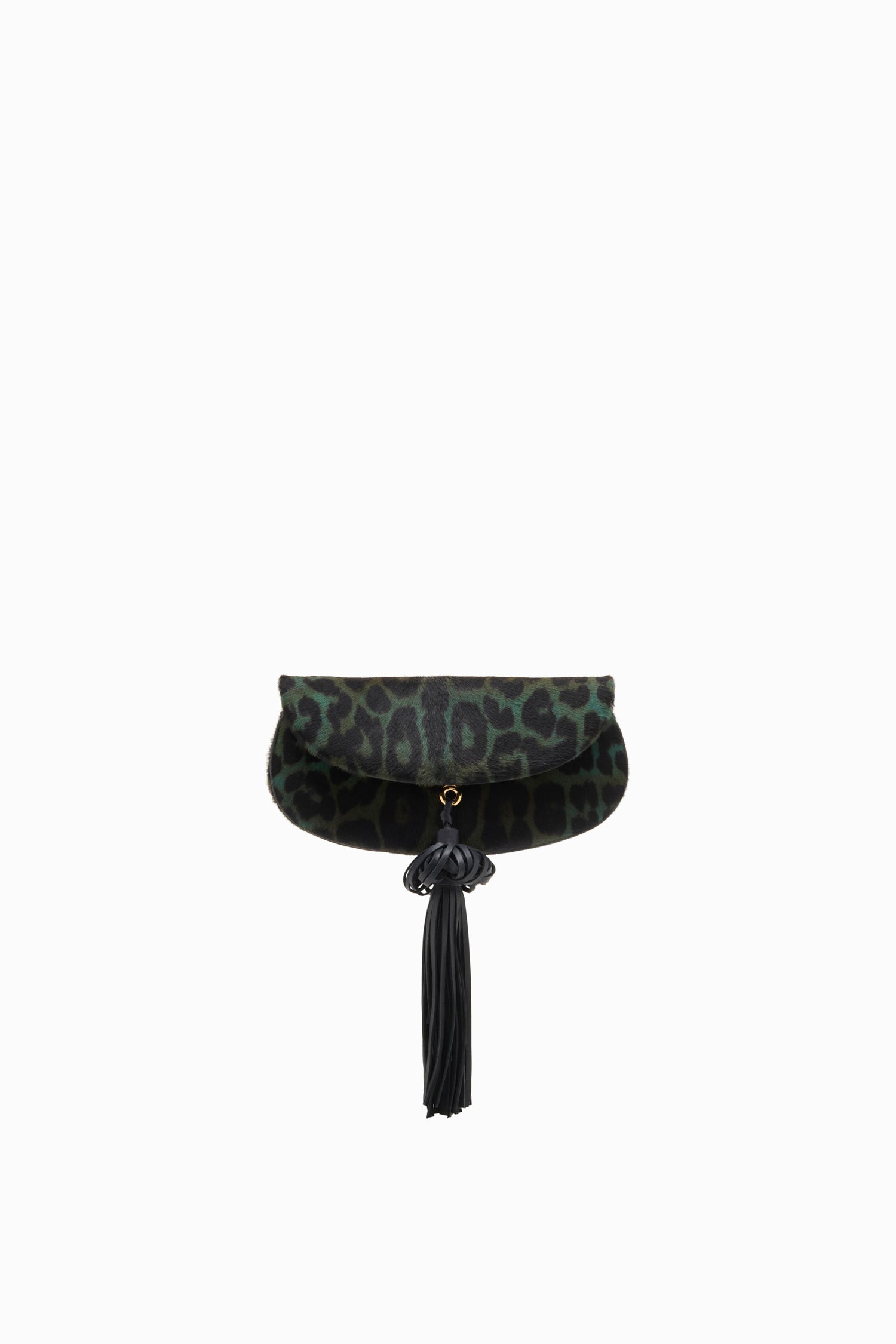 Ulla Johnson Paloma sac cuir Emerald Leopard pompons