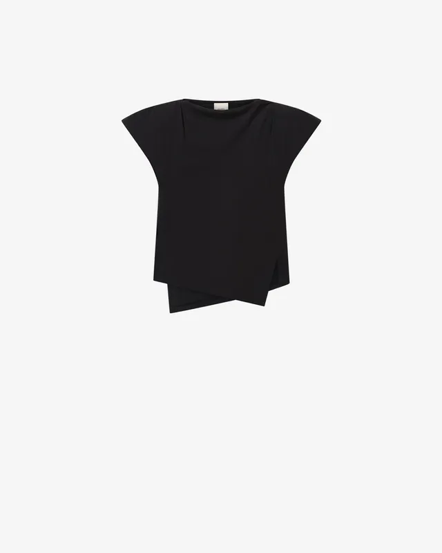 Isabel Marant Sebani t-shirt coton noir asymétrique