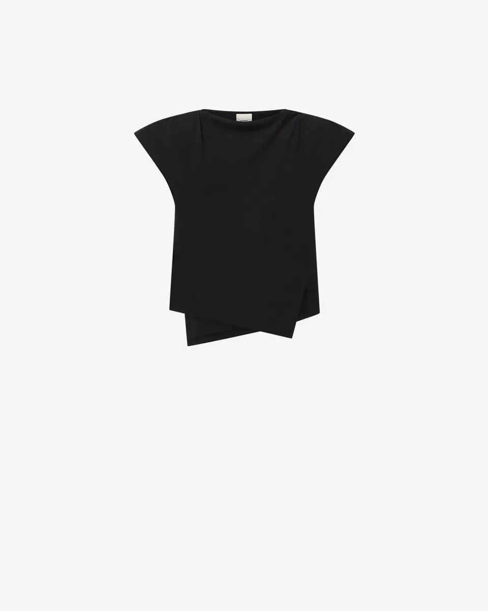 Isabel Marant Sebani t-shirt coton noir asymétrique