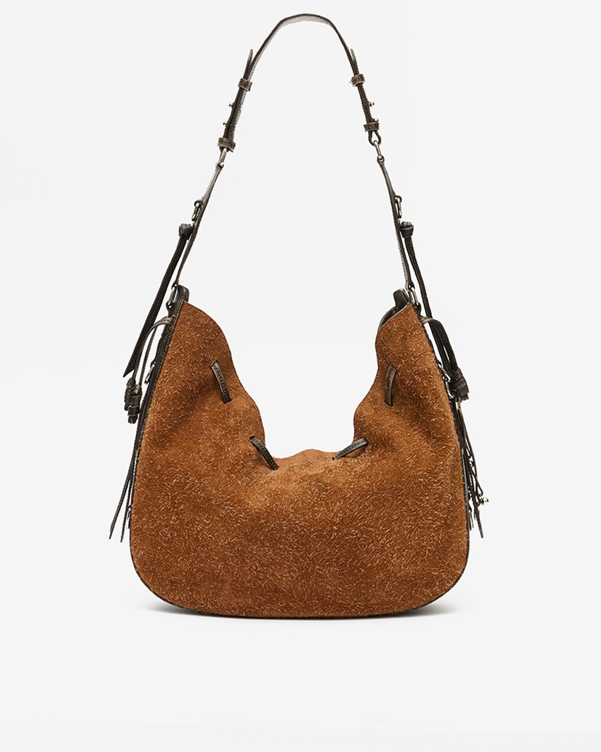 Isabel Marant Bolton PP0407FA sac hobo cuir velours châtaigne