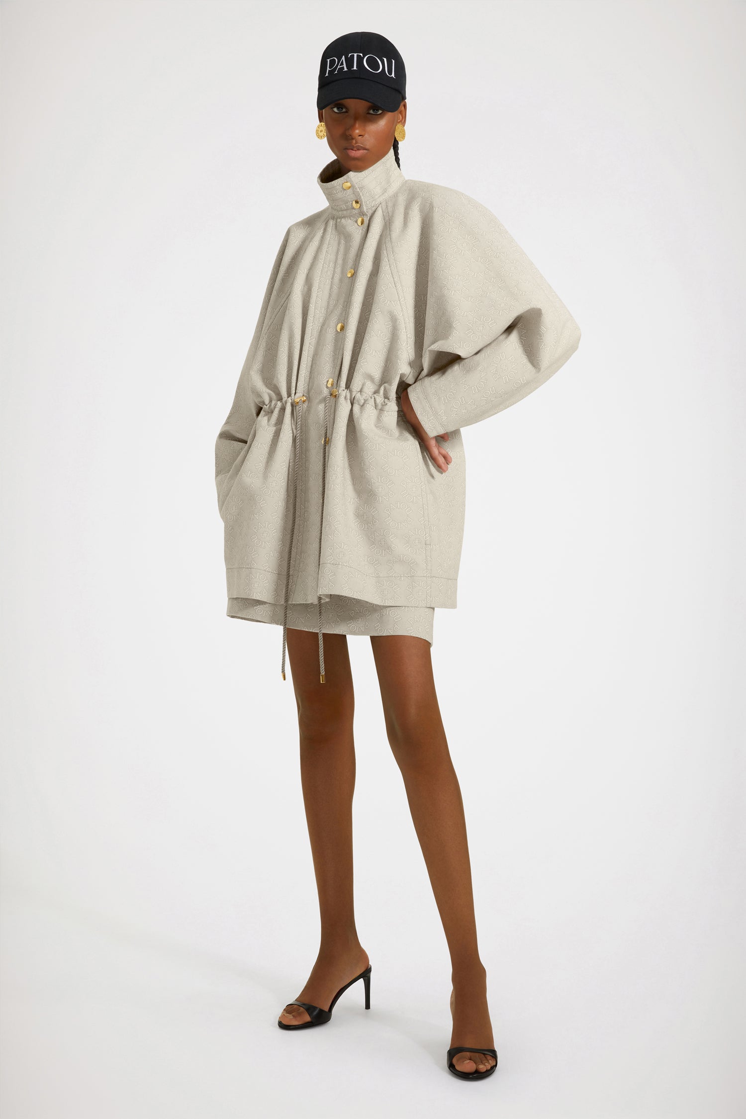 Patou Coats parka OU01801335100 jacquard medallion coton