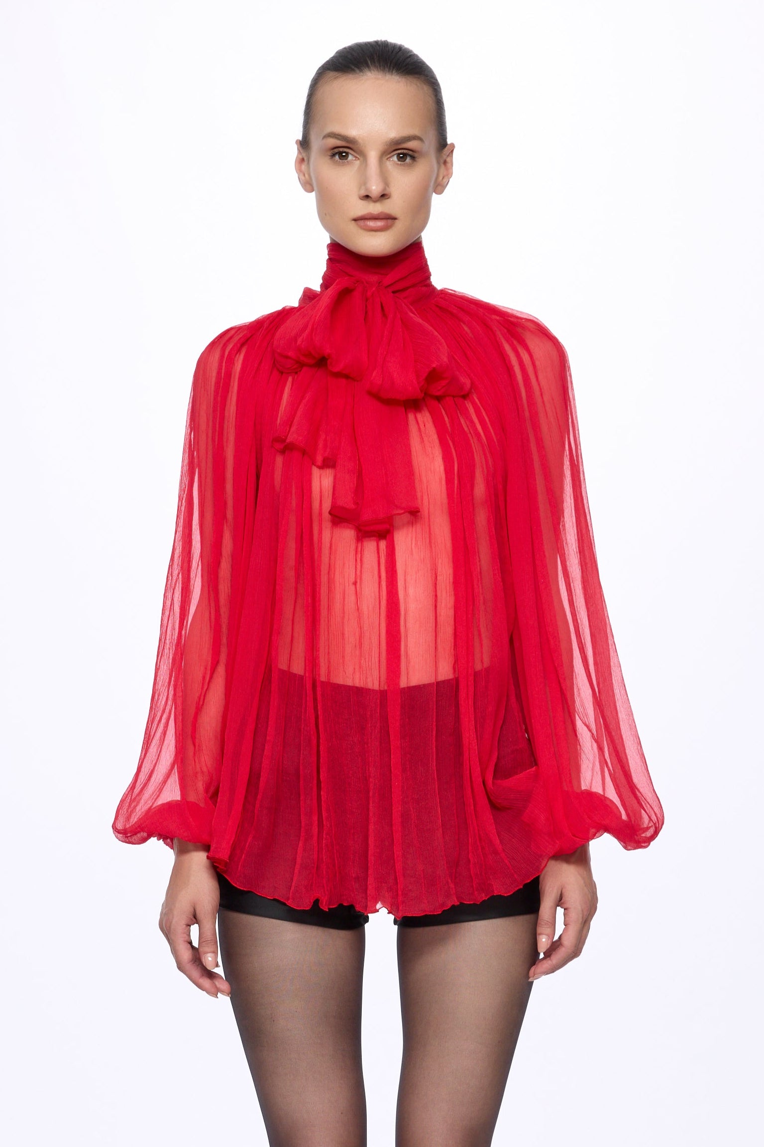 ATU Body Couture Red chemisier soie rouge taille S