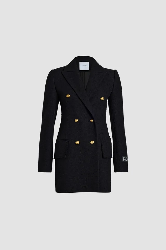Patou veste croisée JA042 tweed laine noire