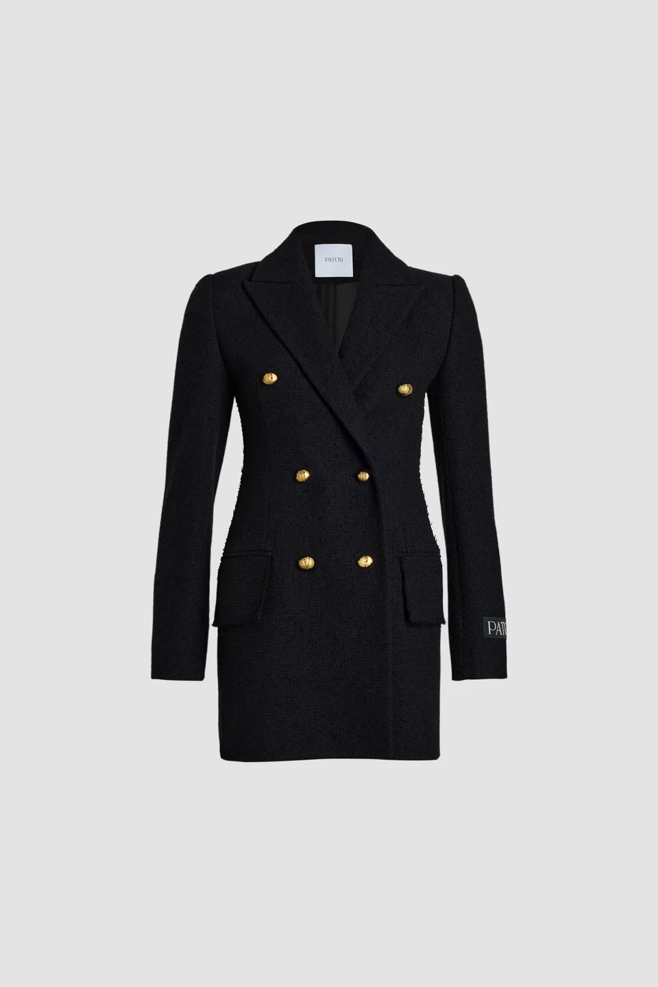 Patou veste croisée JA042 tweed laine noire
