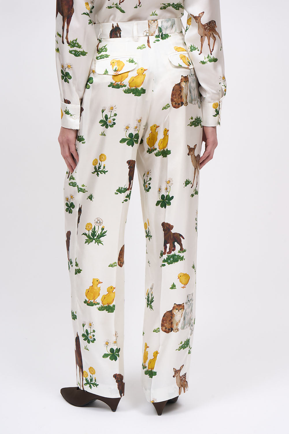 Paul & Joe Dante pantalon soie ample imprimé animalier
