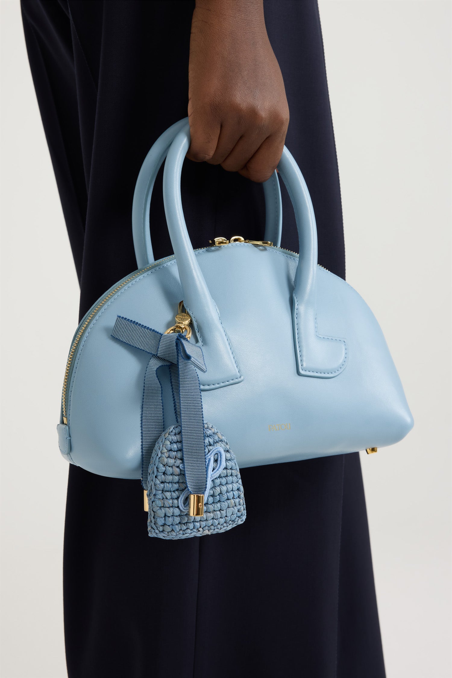 Patou AC091 porte-clés raphia bleu Skylight Blue