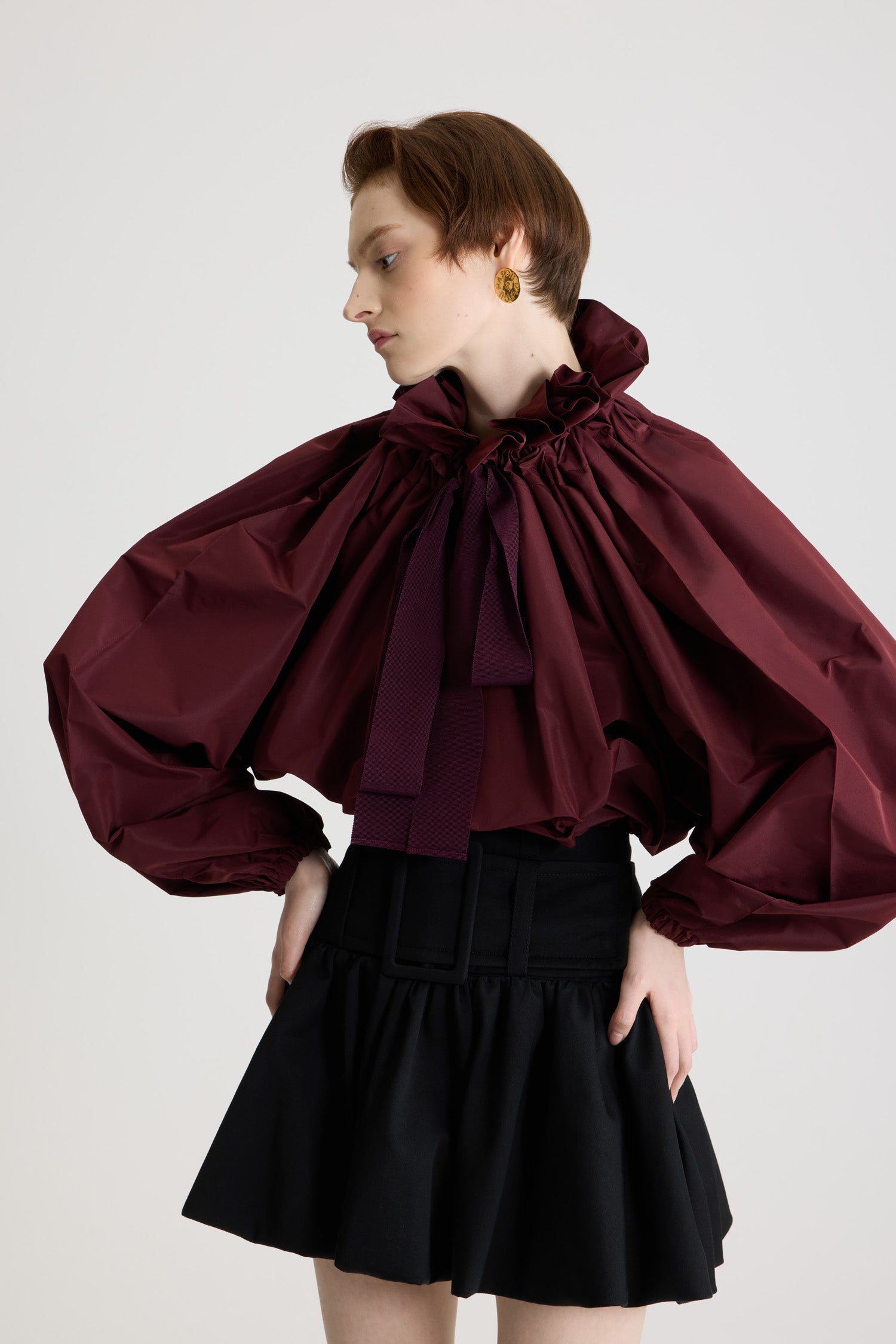 Patou Tops blouse TO017 Vignola faille recyclée col noué