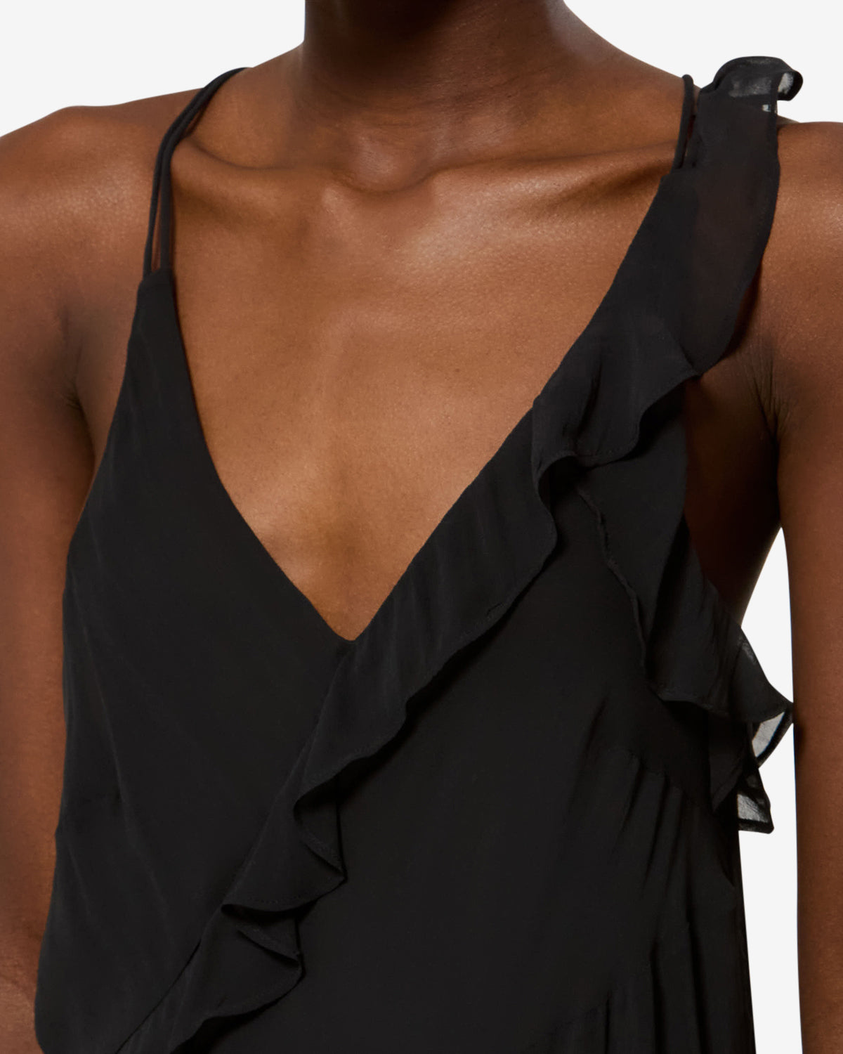 Isabel Marant Luxie Robe longue noire mousseline