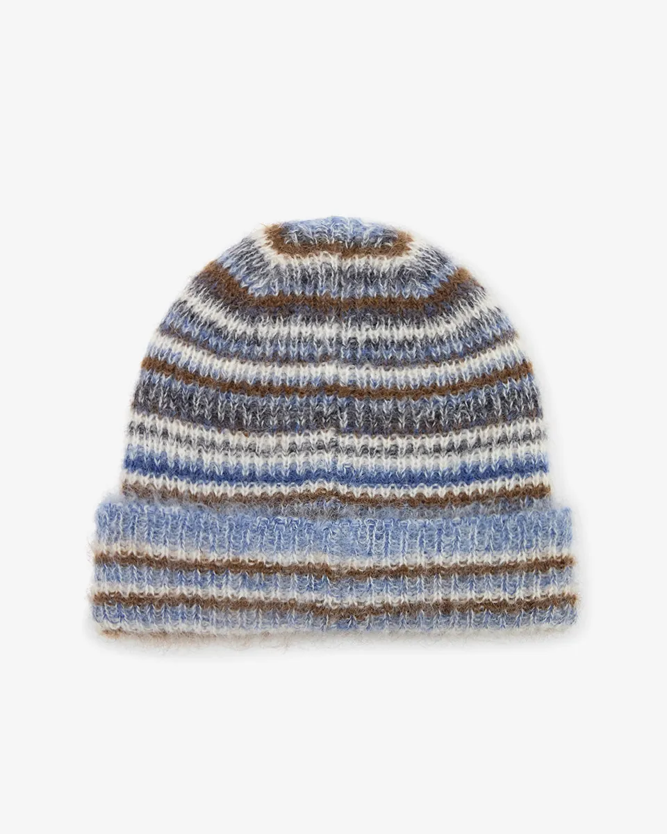 Isabel Marant Morenne Bonnet Mohair Nuit Rayures Bleues