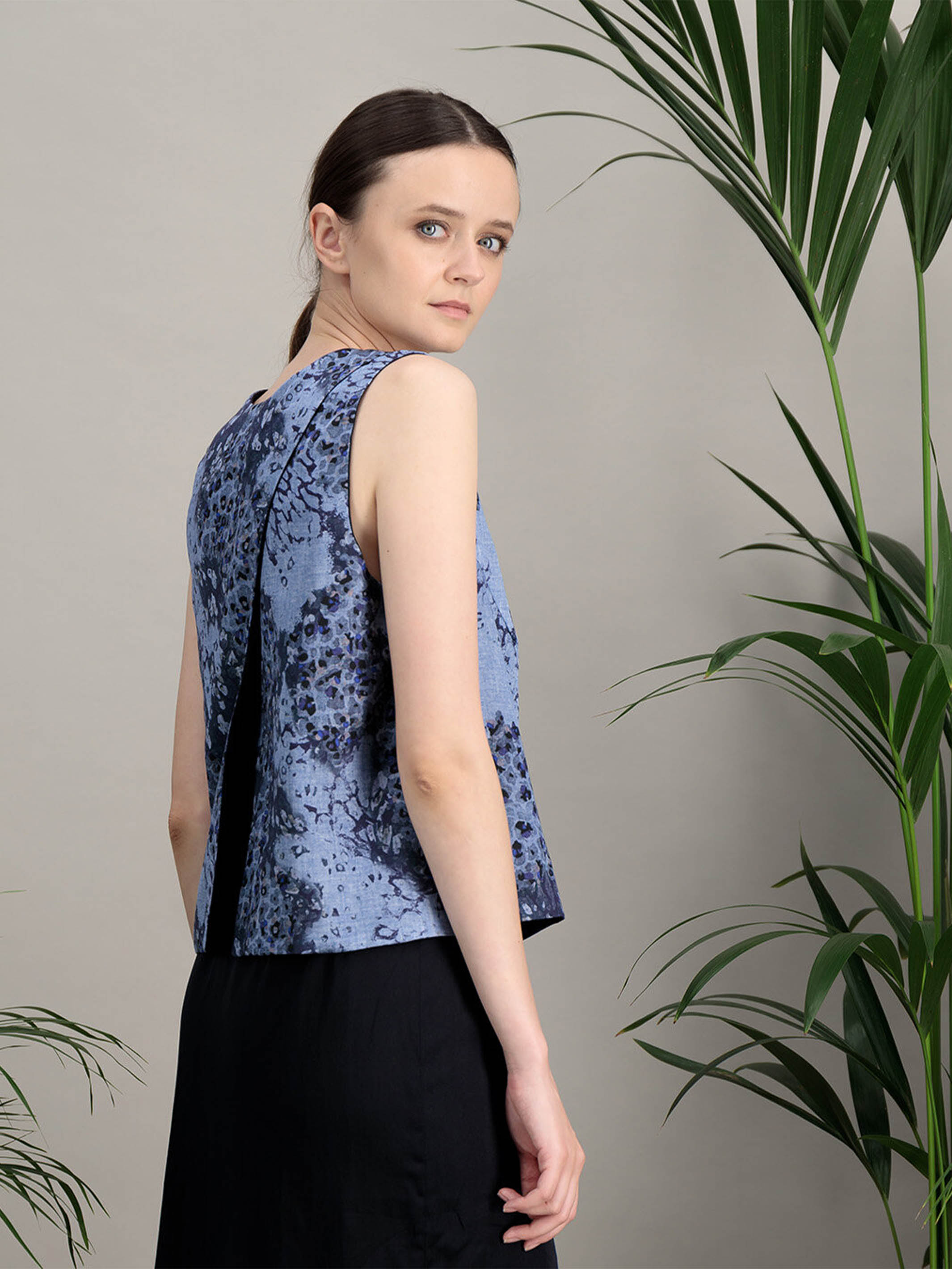 Anahide Saint André Devoile top soie coton rouge