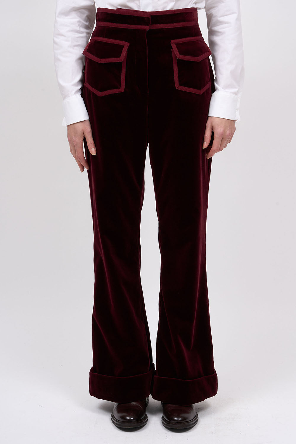 Paul & Joe Honey pantalon velours coton taille basse