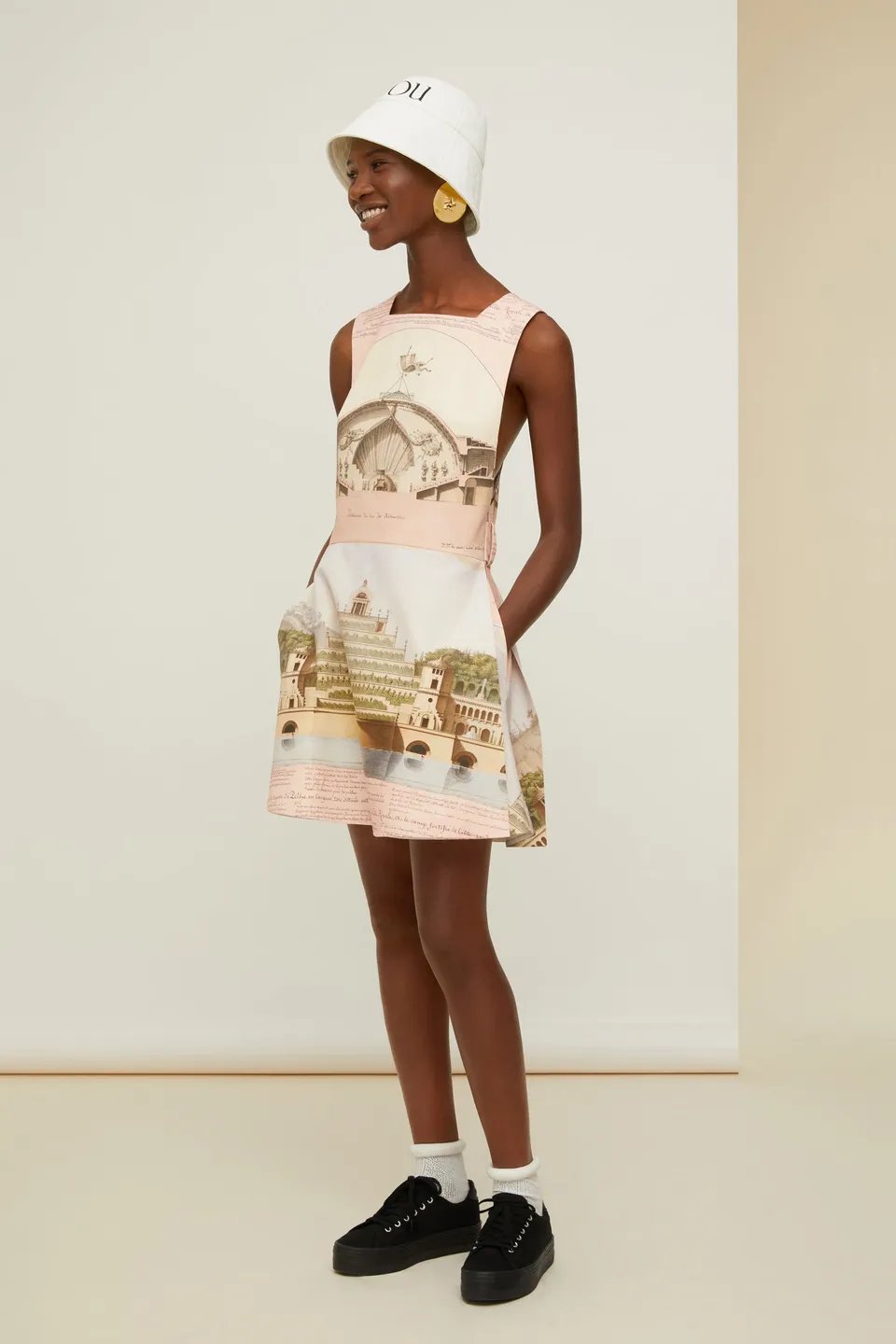 Patou DR083 robe tablier courte Amour Island coton bio laine
