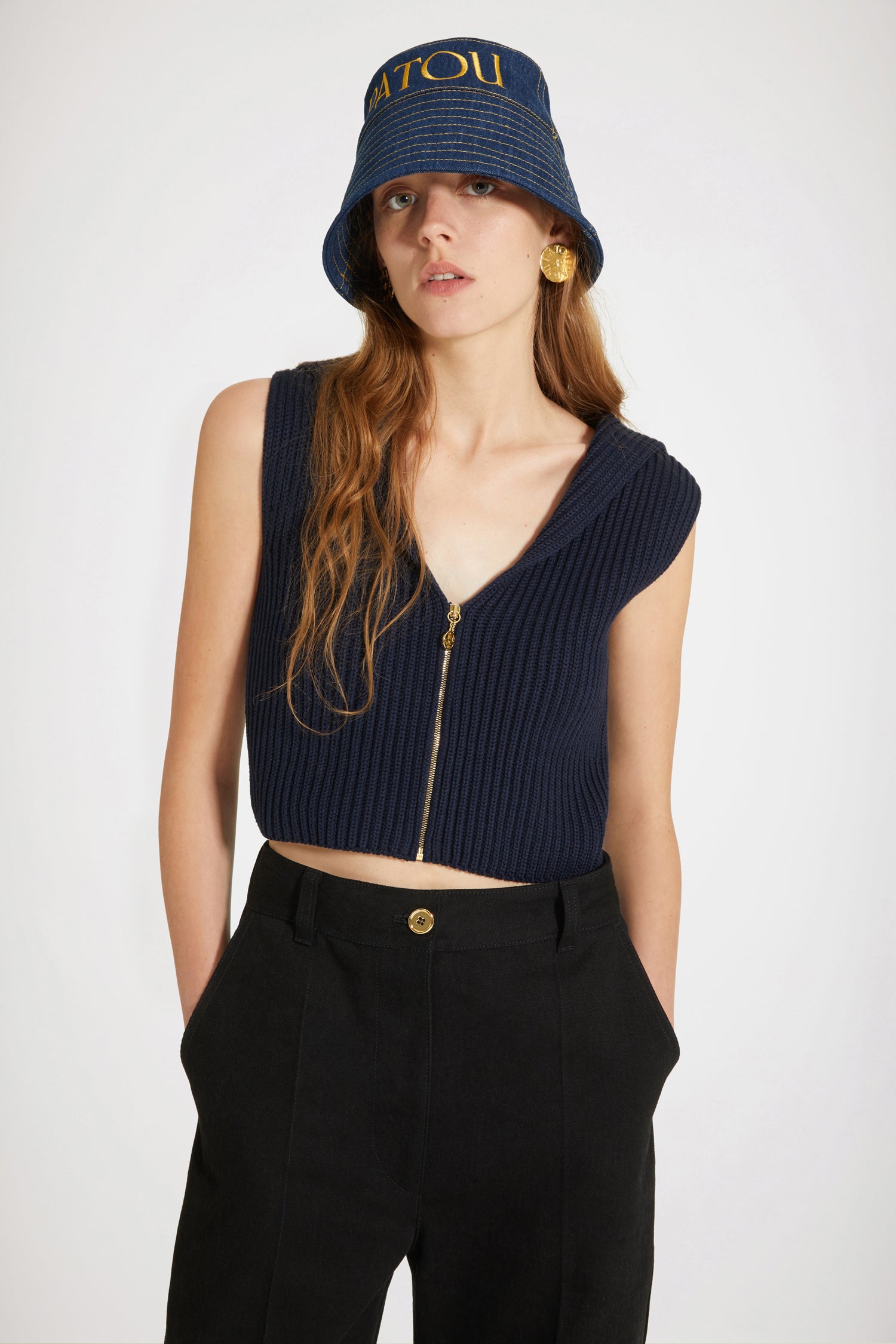 Patou Jackets P23KN1138058697E gilet Total Eclipse coton laine