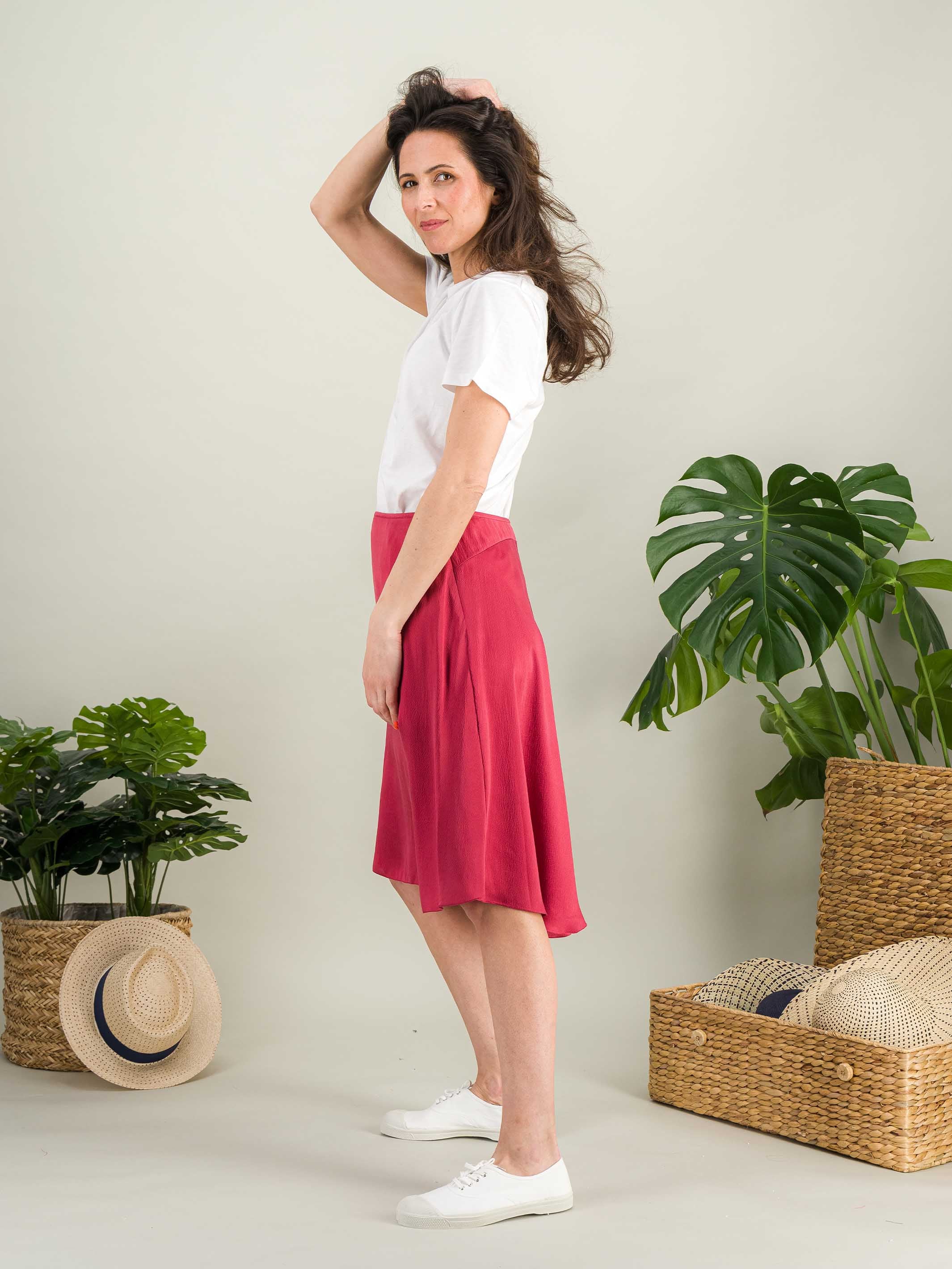 Anahide Saint André Aurore jupe soie rose taille 38