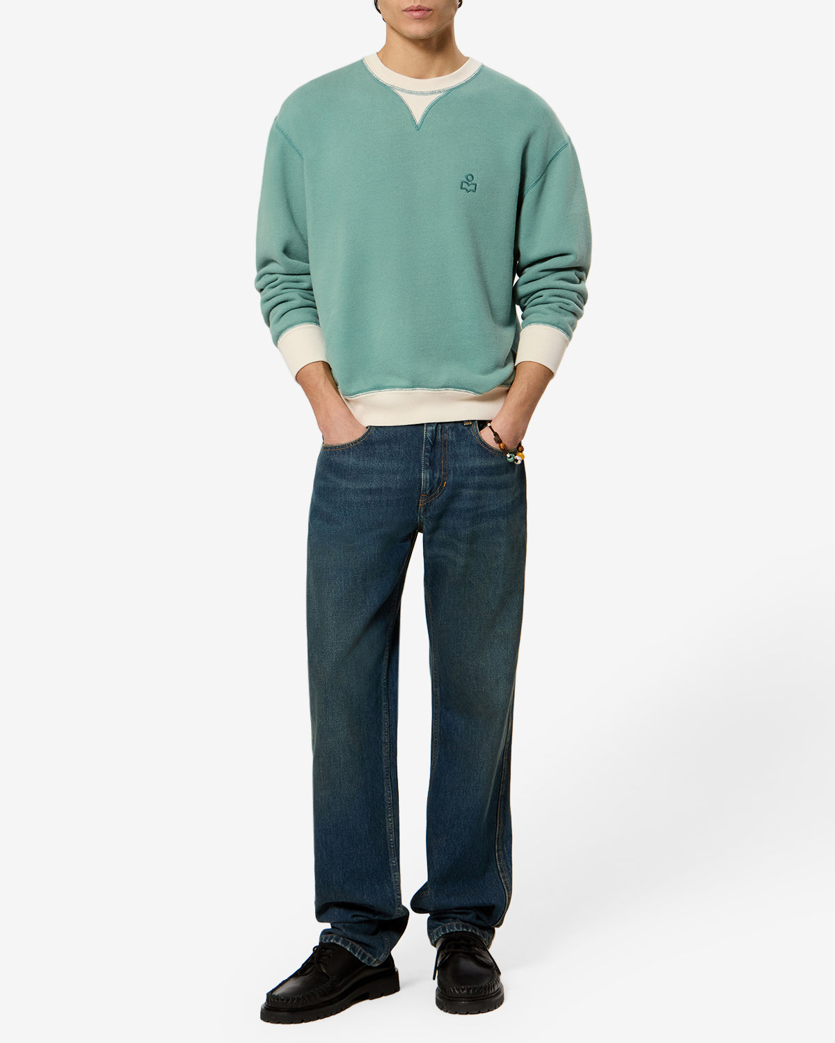 Isabel Marant Miker Sweatshirt Bluish Vert Jersey Coton
