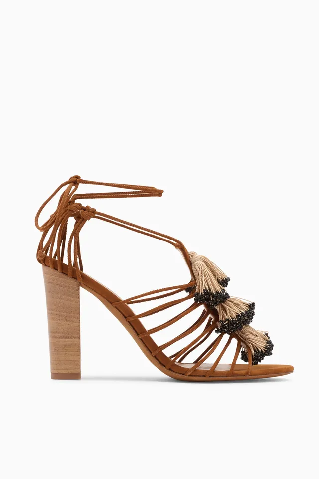 Ulla Johnson Beaded Fringe High Heel Sandal sandales Canyon