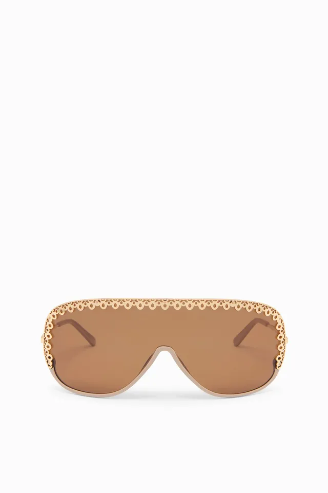 Ulla Johnson Lucien lunettes soleil Fawn métal doré