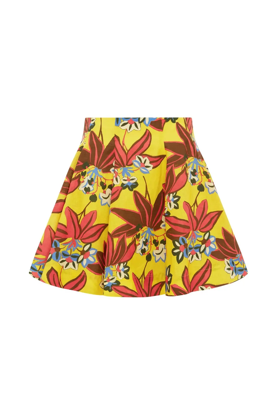 Alemäis Leo jupe mini plissée imprimé floral en lin